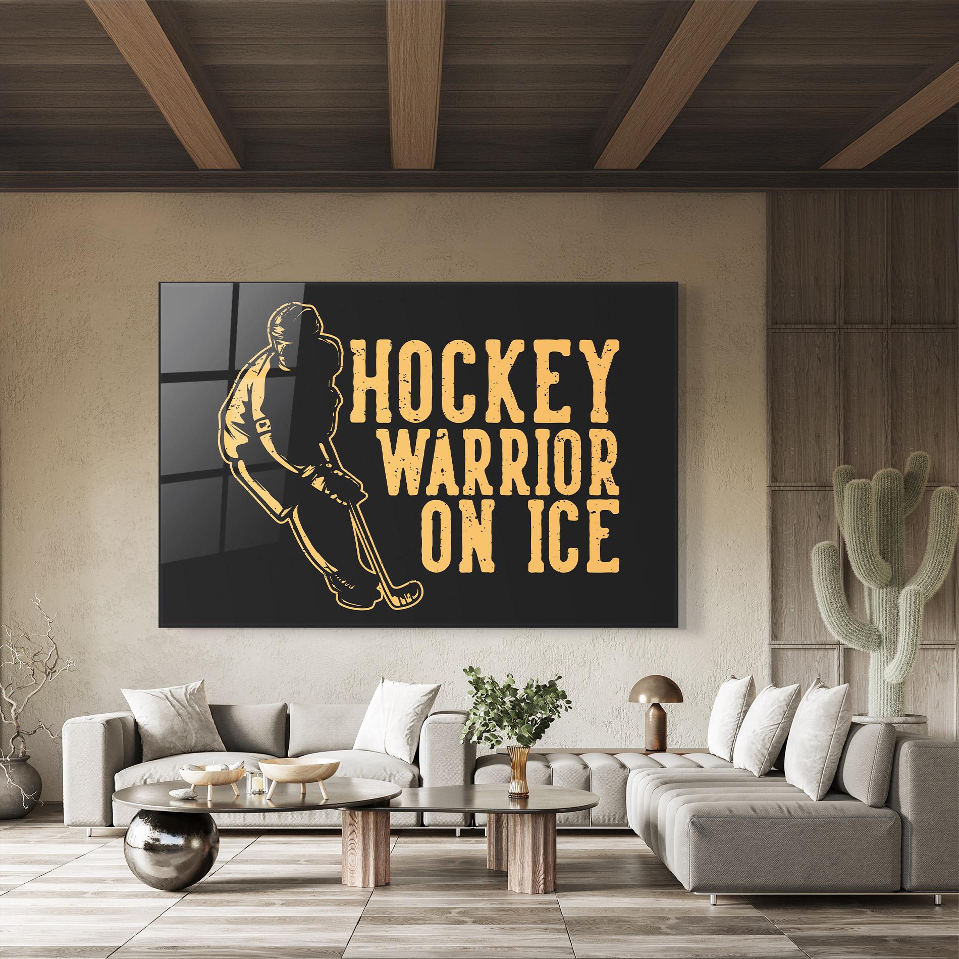 Glasbild Hockey Worrior mockup 8