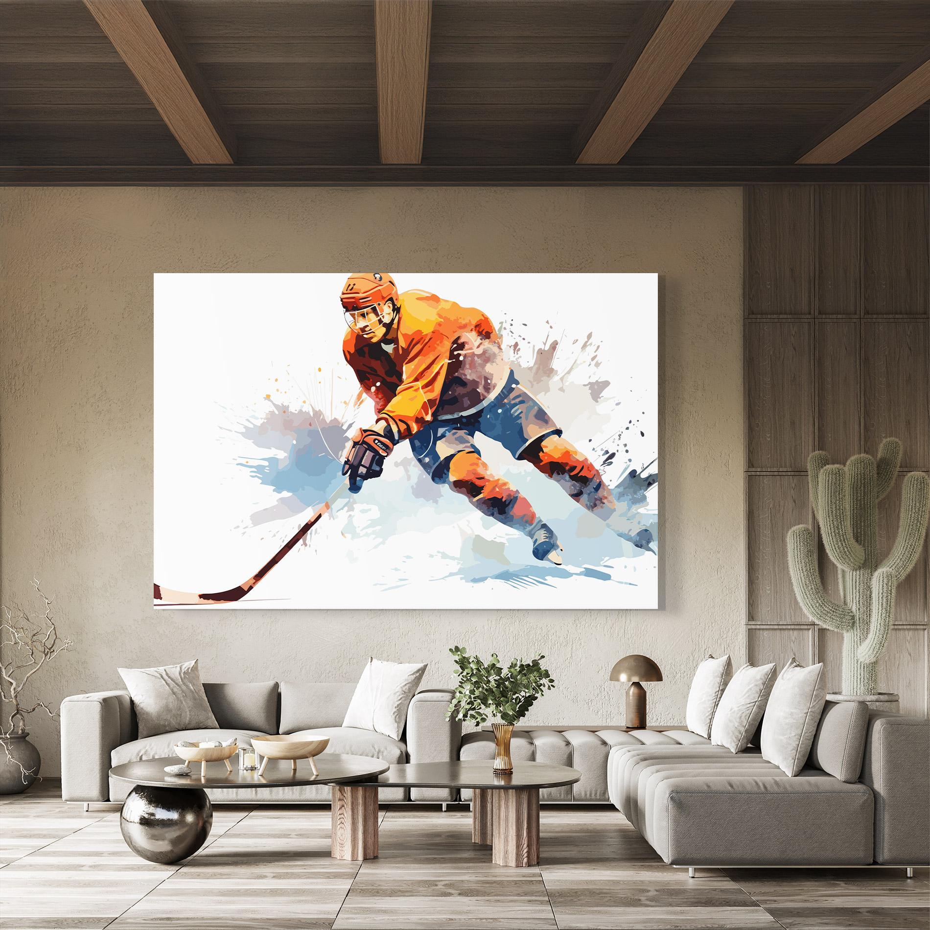 Glasbild Orange Hockey mockup 8