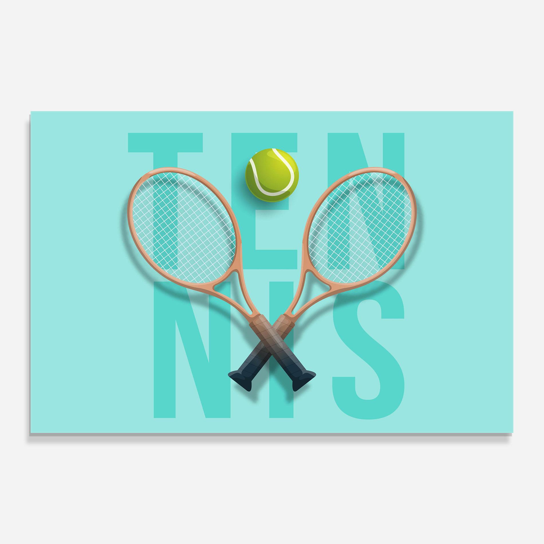 Glasbild Light Blue Tennis mockup 0