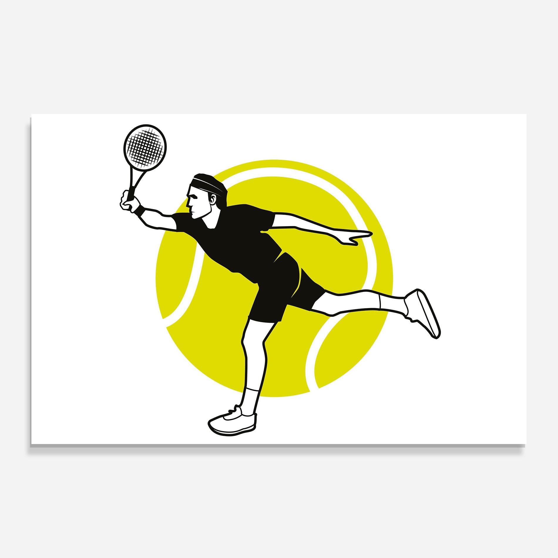 Glasbild Running Tennis mockup 0