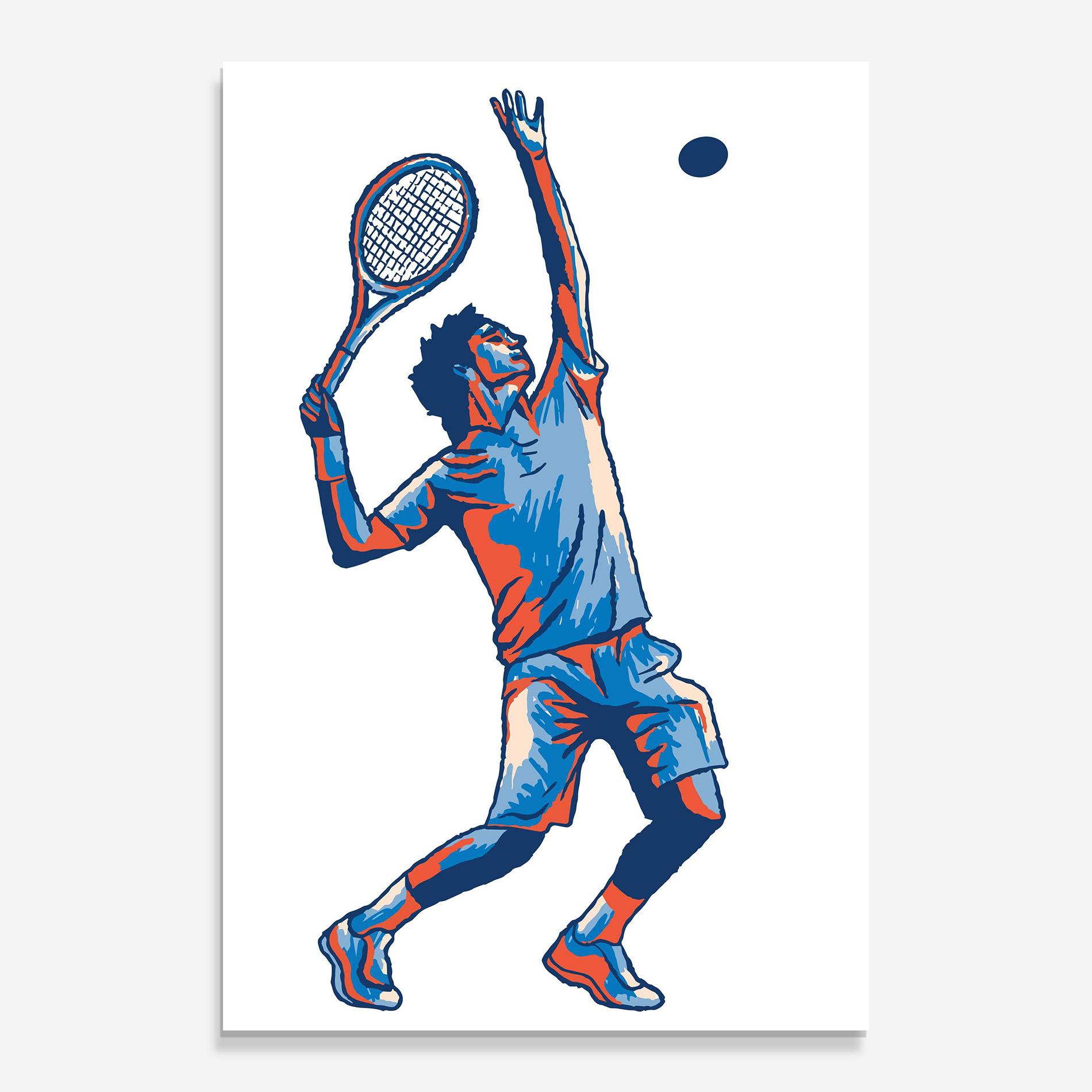 Glasbild Blue Red Tennis mockup 0