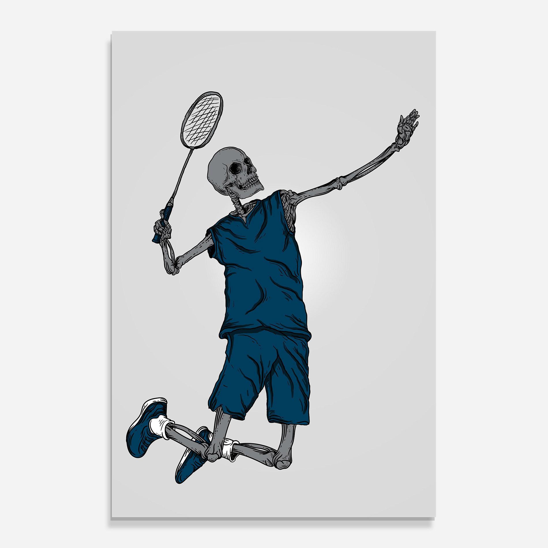 Glasbild Blue Skull Tennis mockup 0