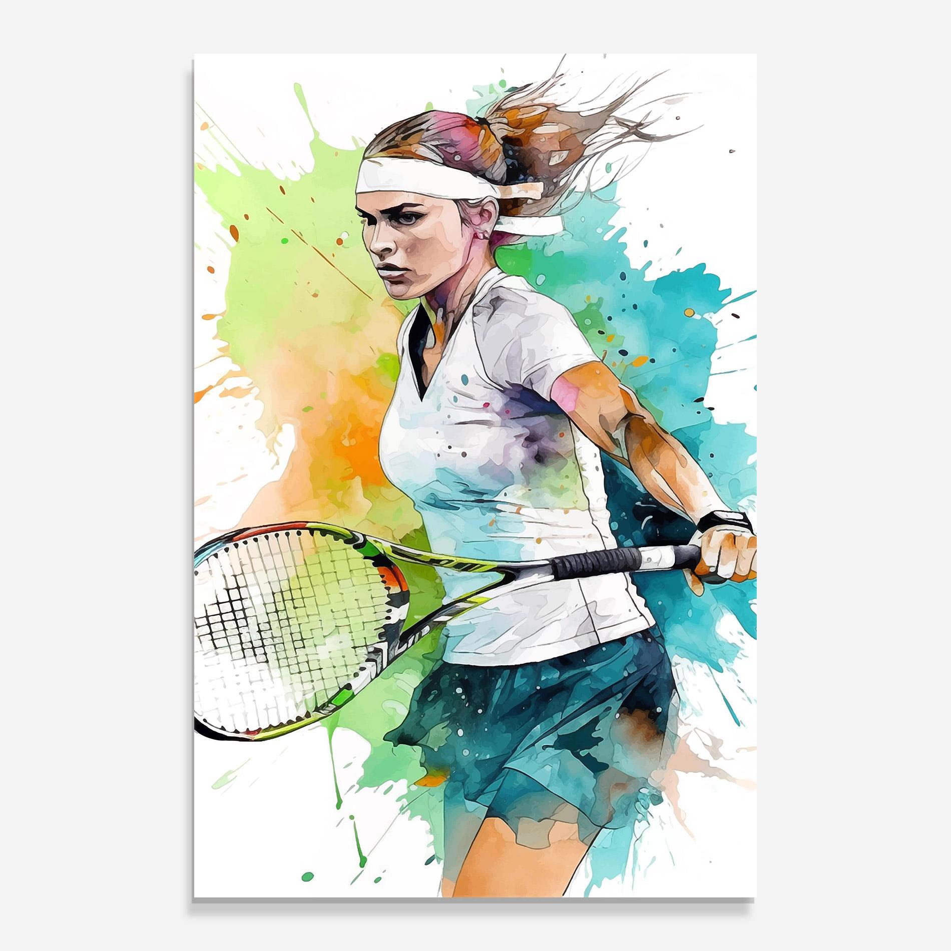 Glasbild Green Blue Tennis mockup 0