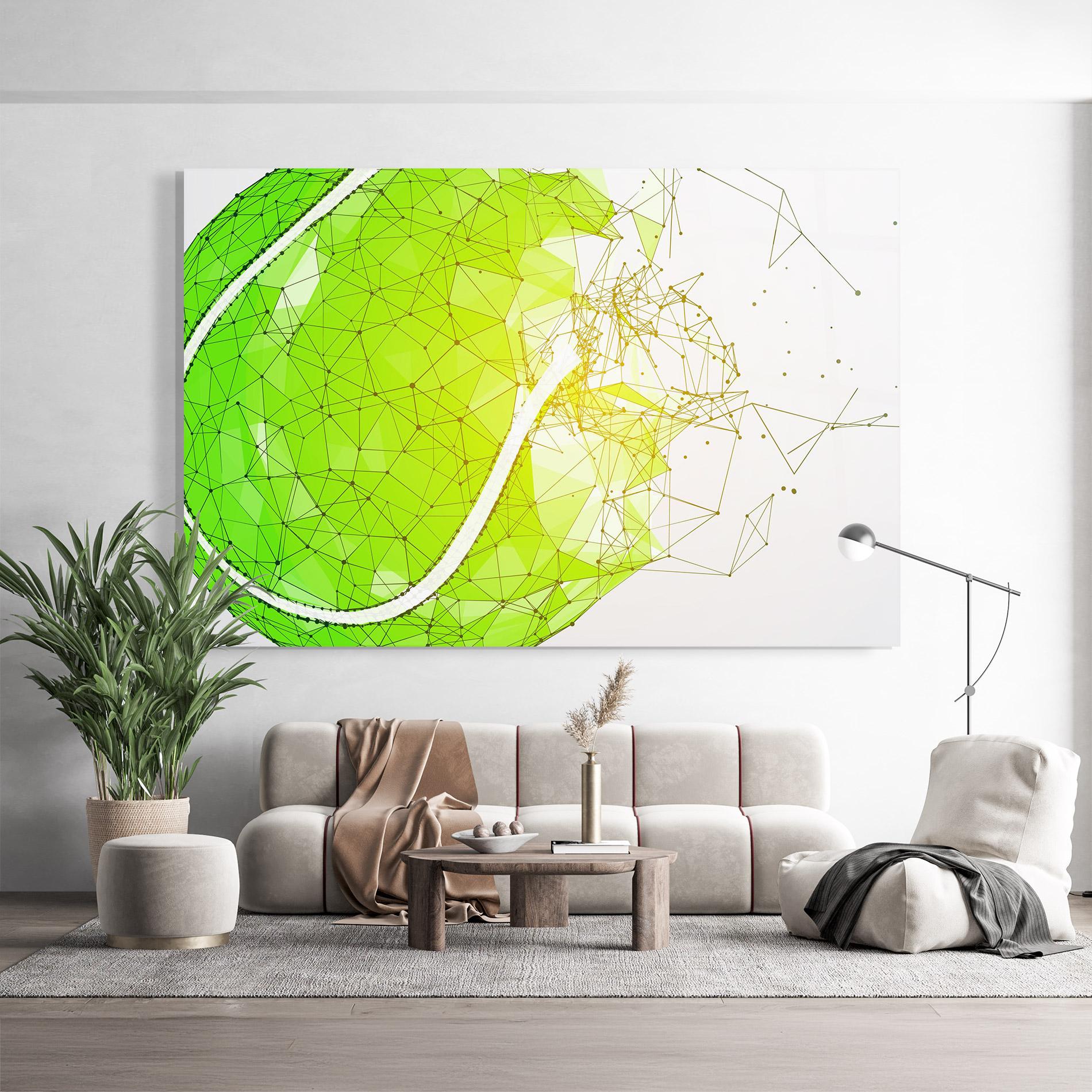 Glasbild Green Line Tennis mockup 9