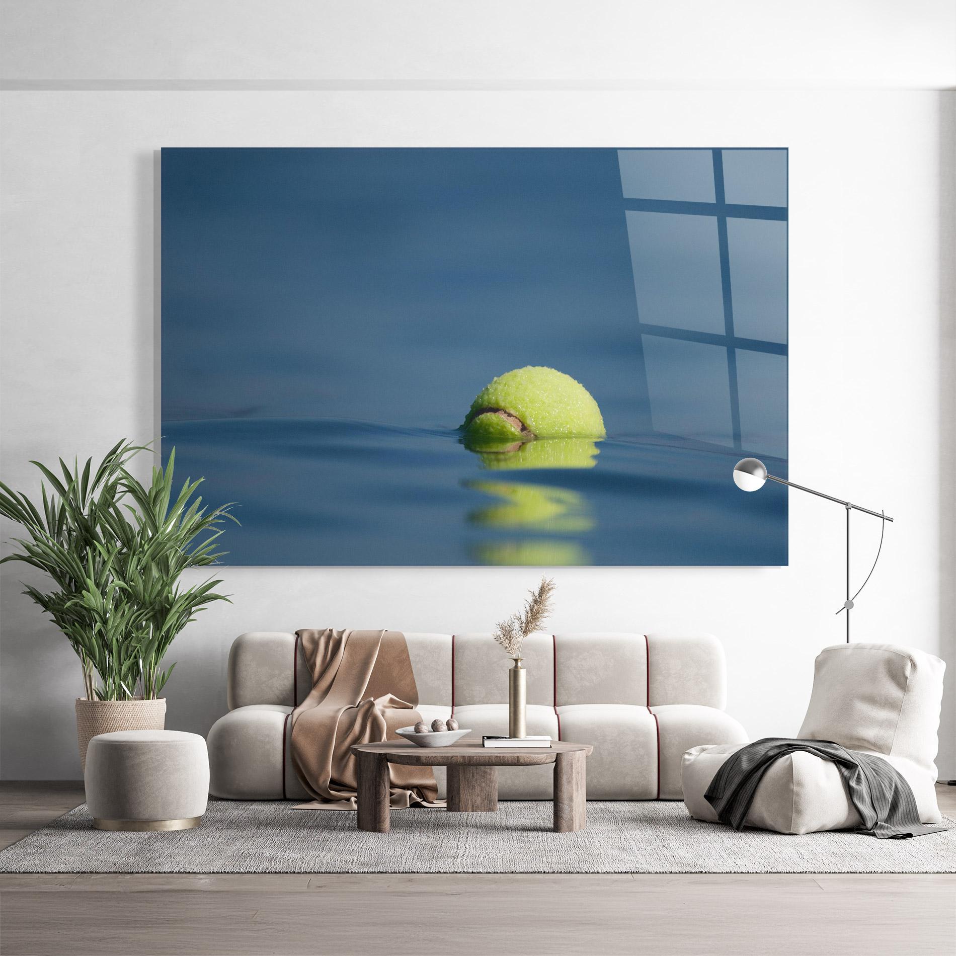 Glasbild Tennis Ball In Water mockup 9