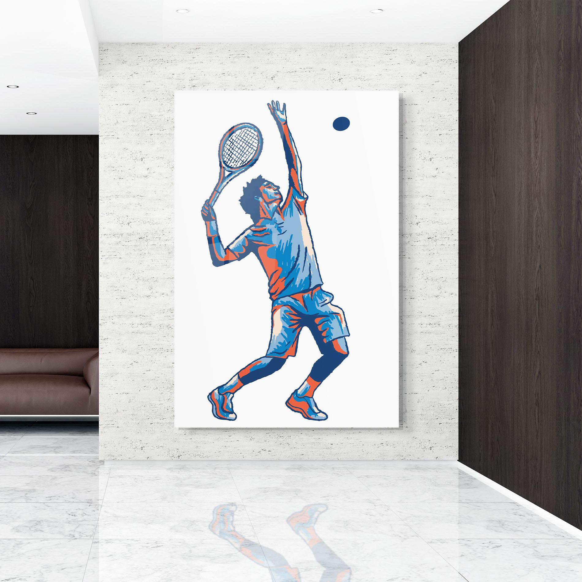 Glasbild Blue Red Tennis mockup 9