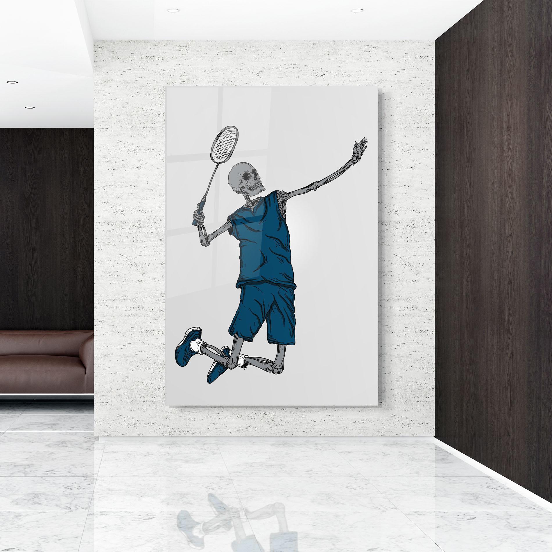 Glasbild Blue Skull Tennis mockup 9