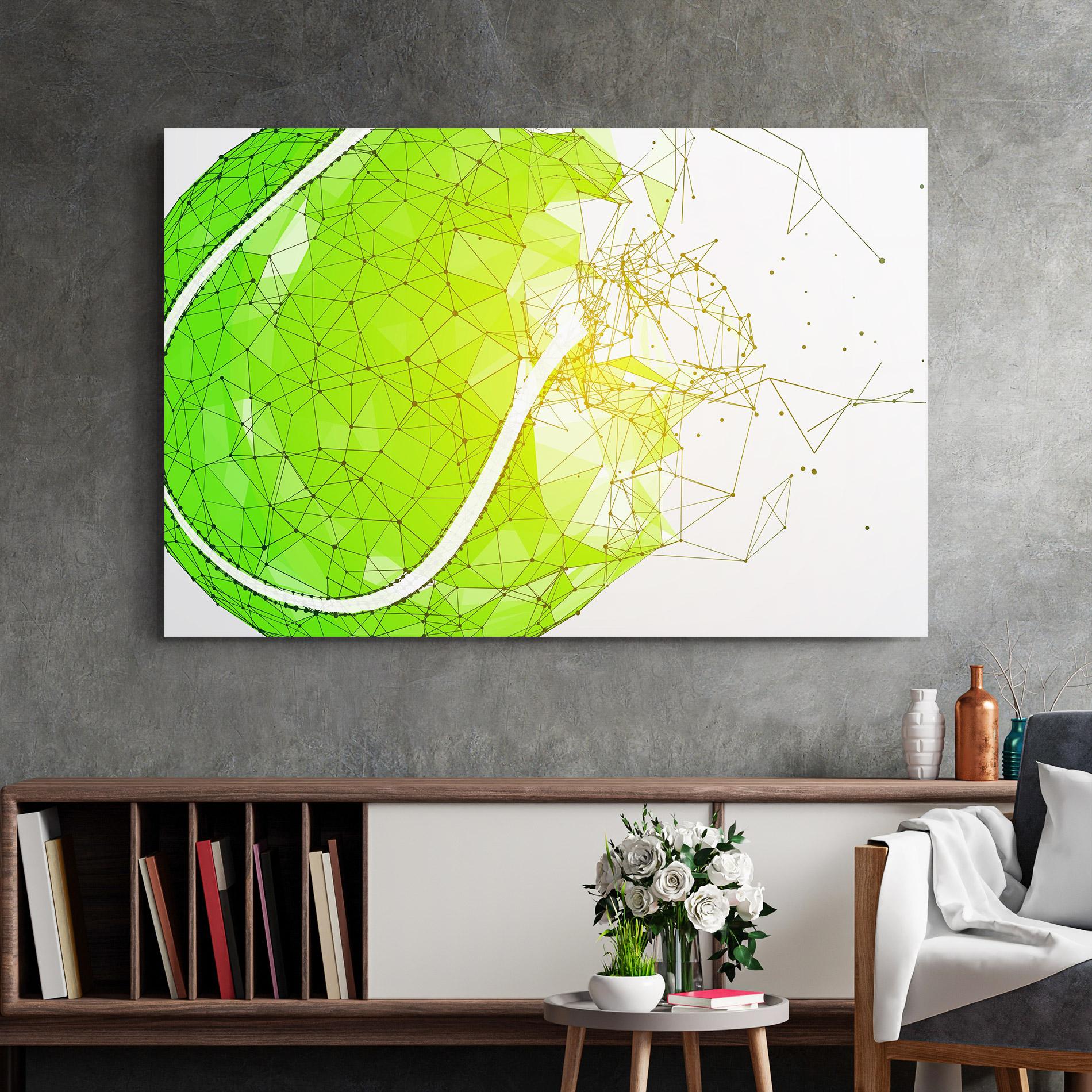 Glasbild Green Line Tennis mockup 2