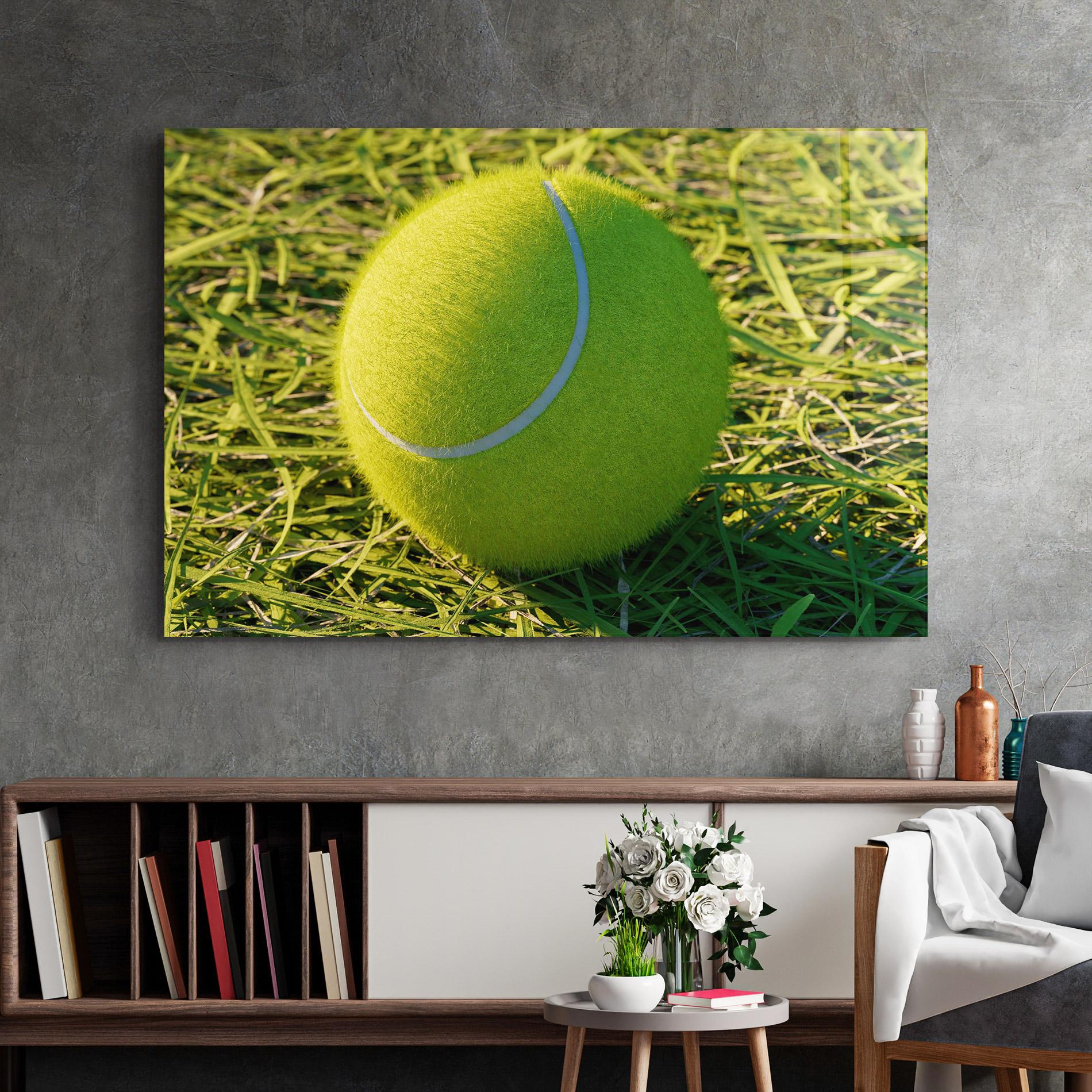 Glasbild Green Tennis Ball mockup 2