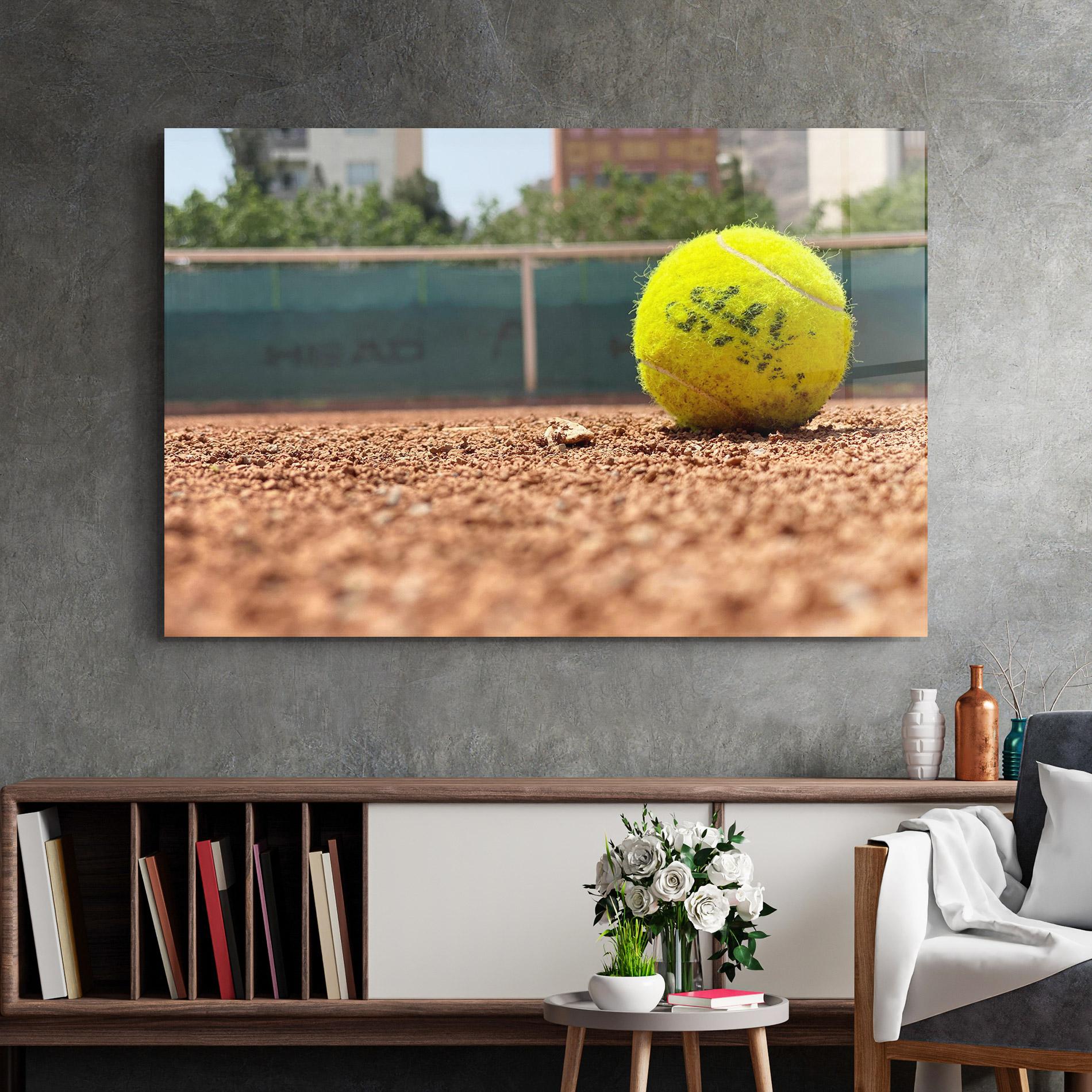 Glasbild Lost Tennis Ball mockup 2