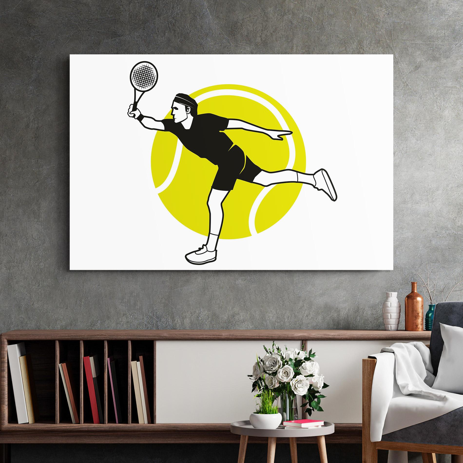 Glasbild Running Tennis mockup 2