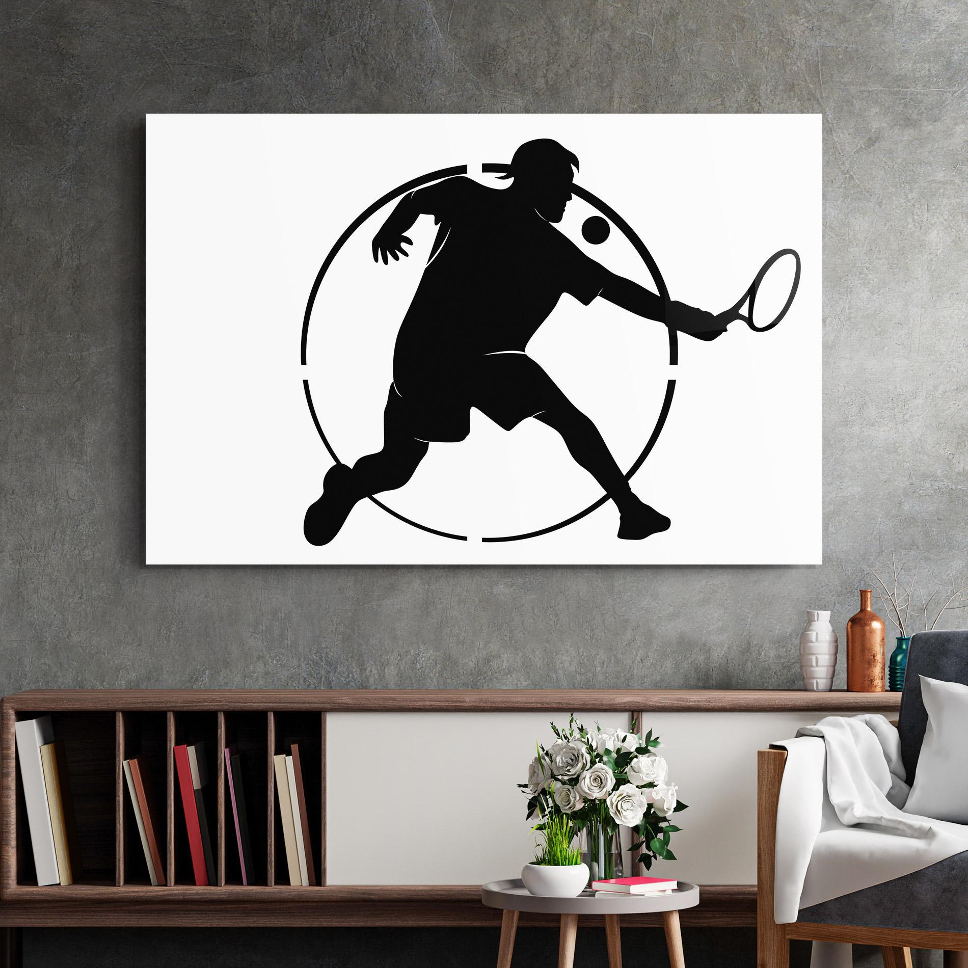 Glasbild Tennis Black Circle mockup 2