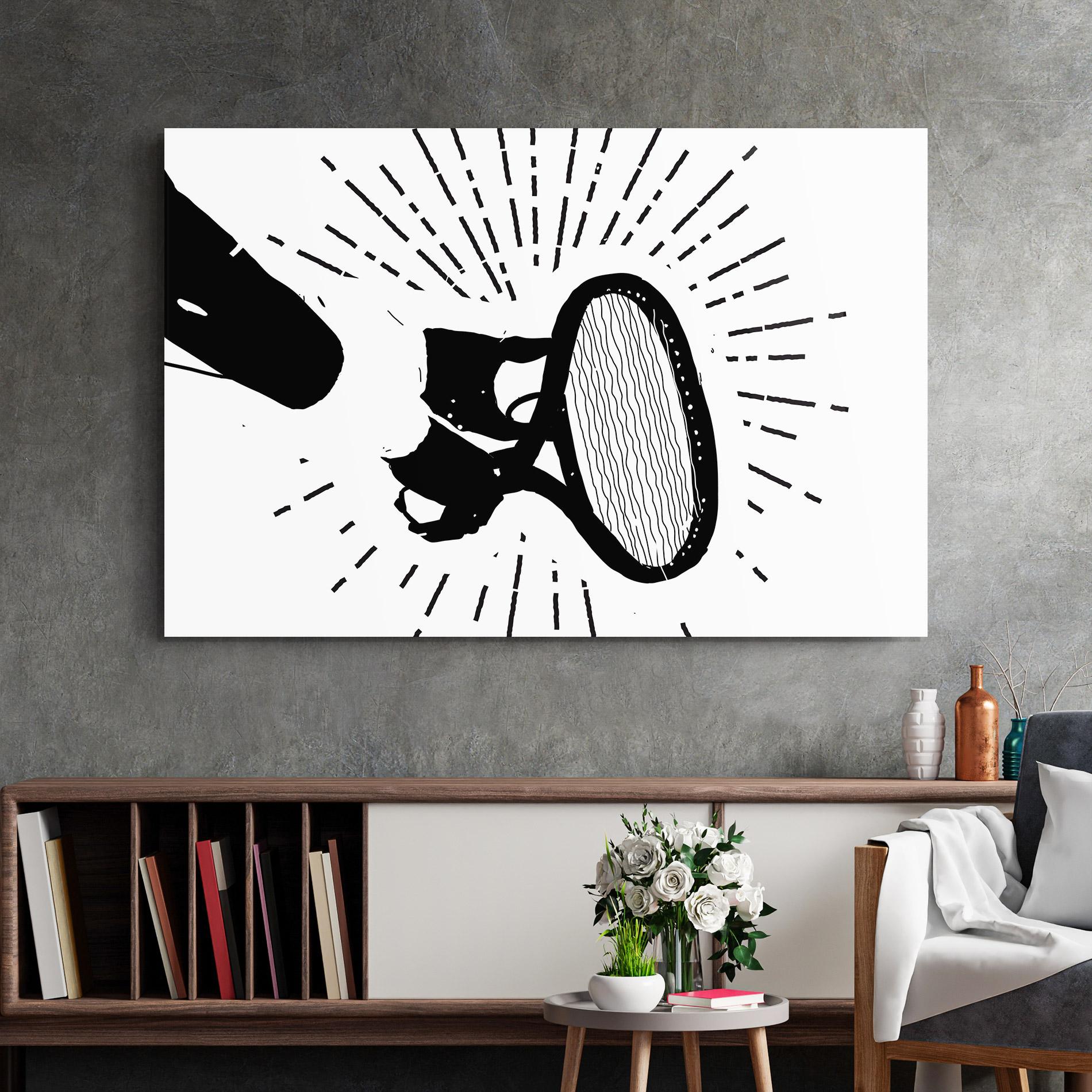 Glasbild Tennis Black Line mockup 2