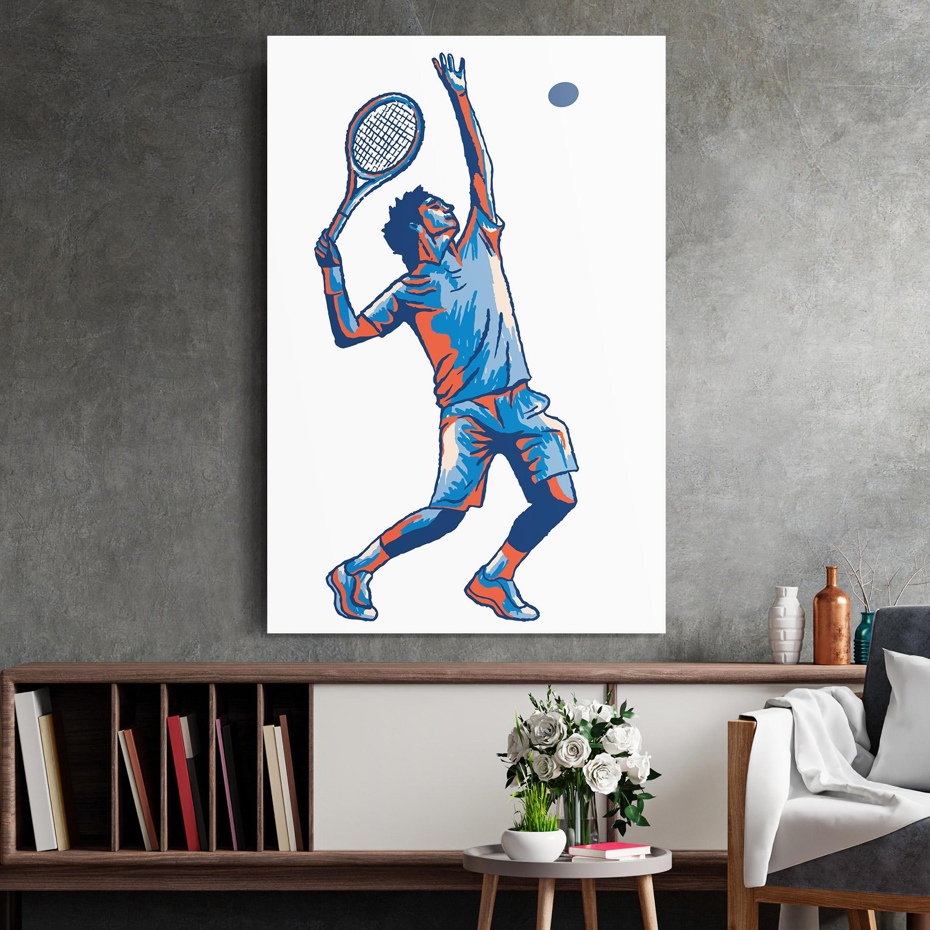 Glasbild Blue Red Tennis mockup 2