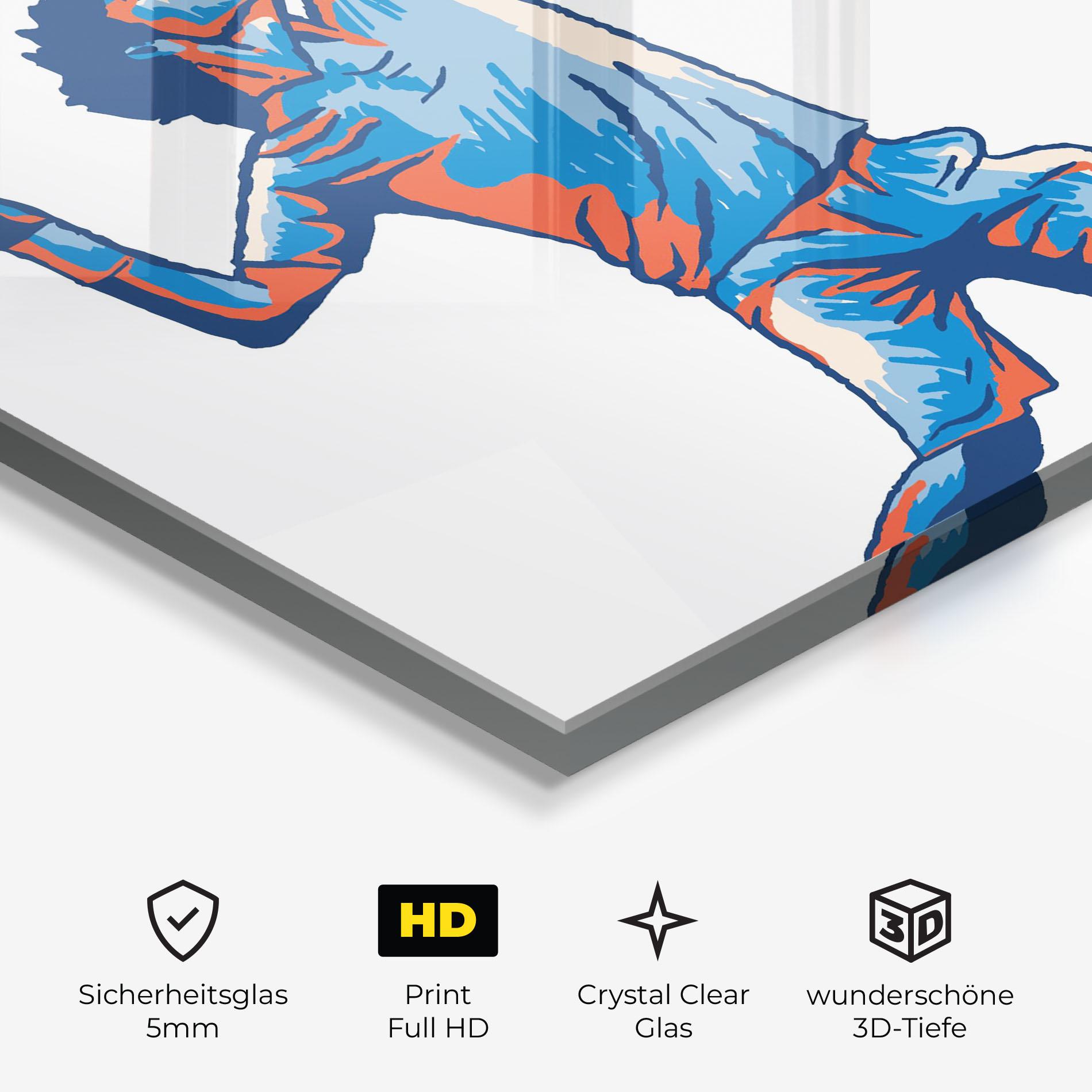 Glasbild Blue Red Tennis mockup 3