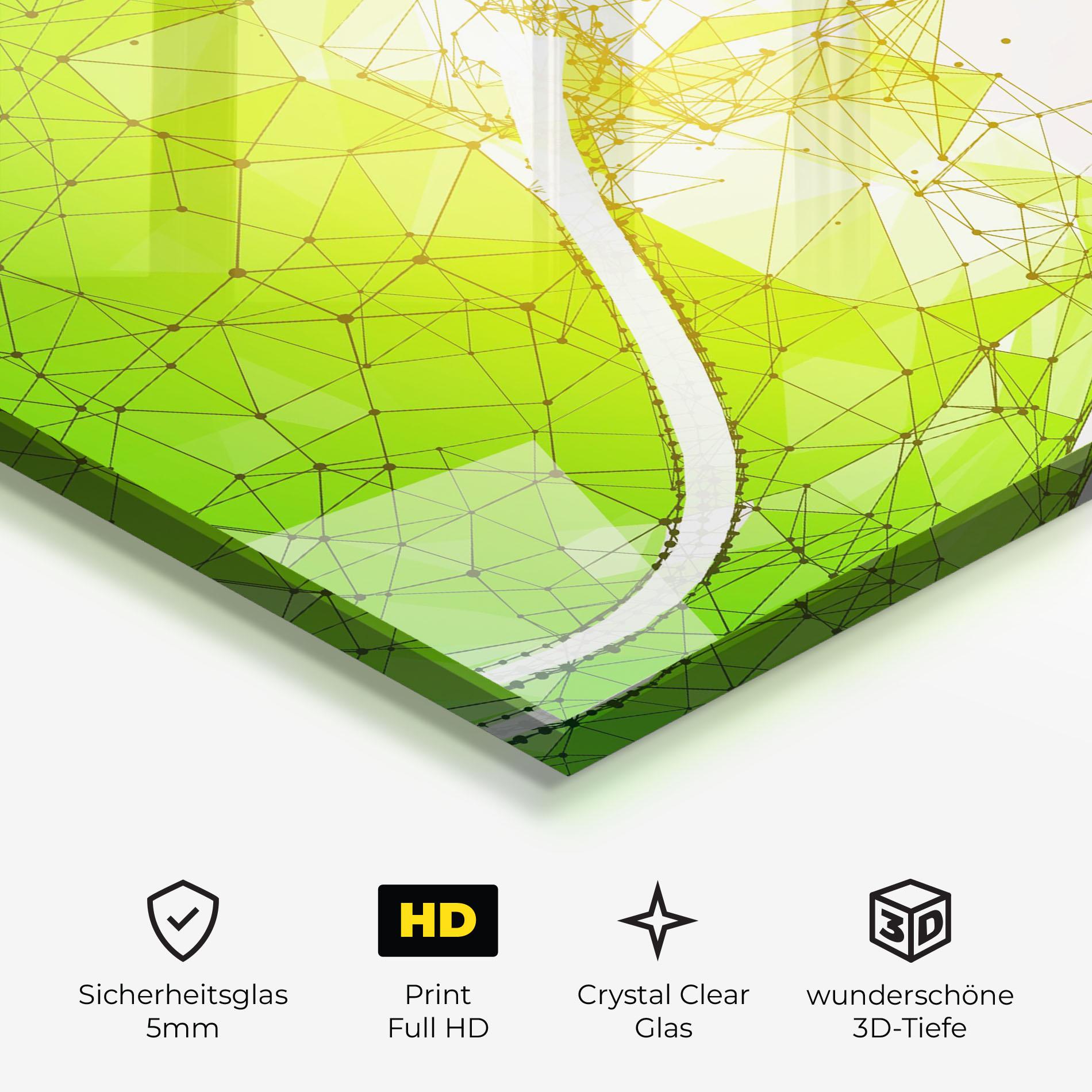 Glasbild Green Line Tennis mockup 3