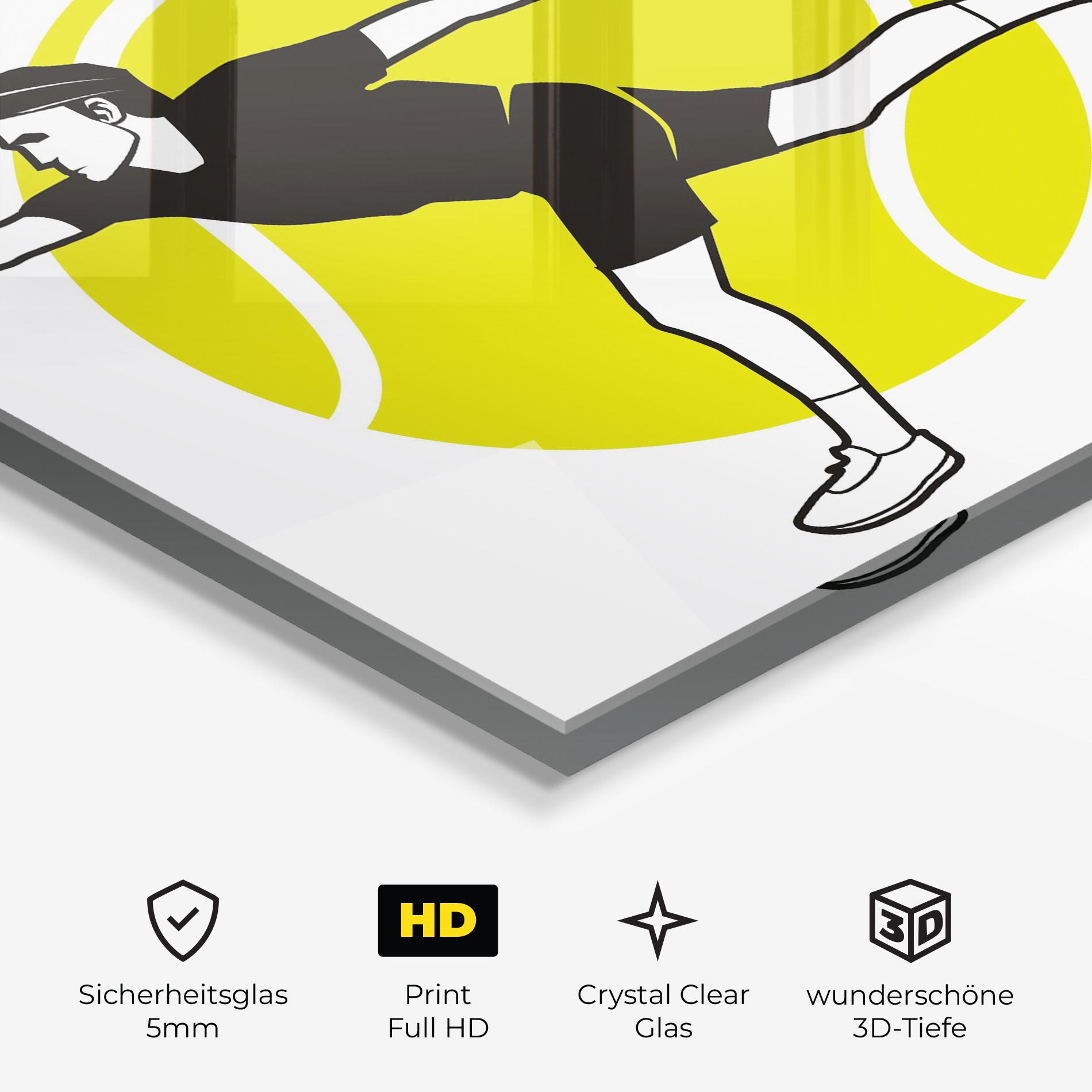Glasbild Running Tennis mockup 3