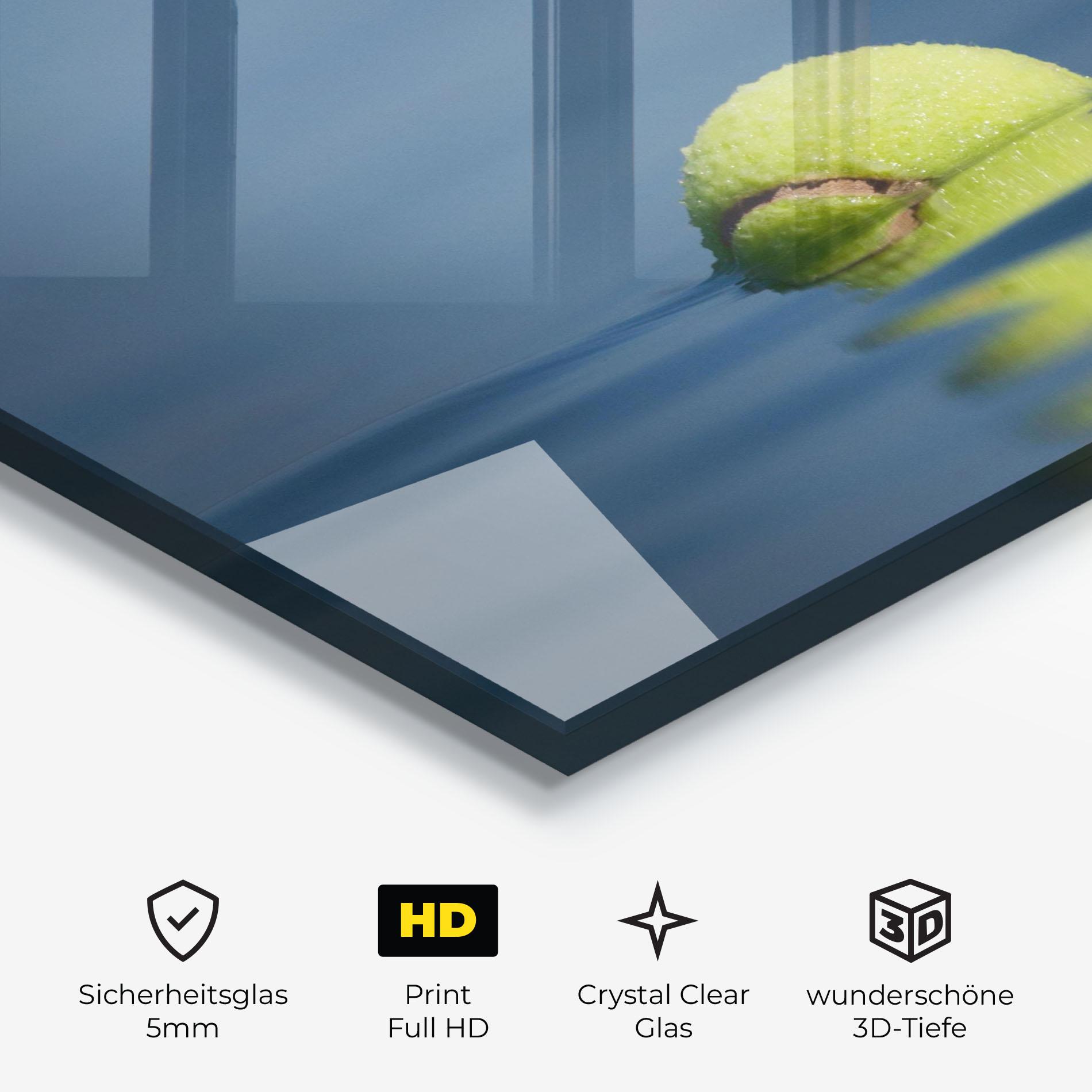 Glasbild Tennis Ball In Water mockup 3