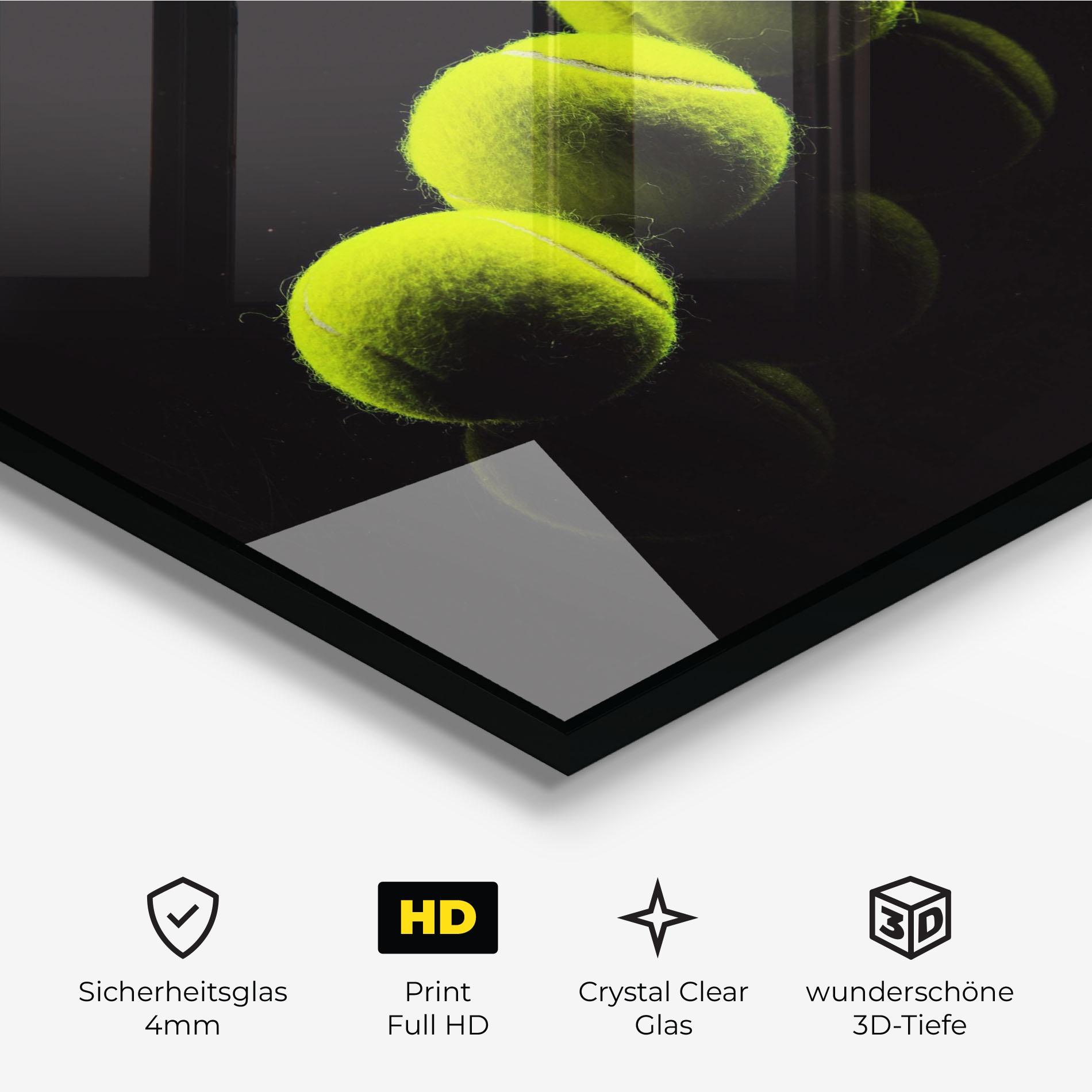Glasbild 3 Tennis Balls mockup 3