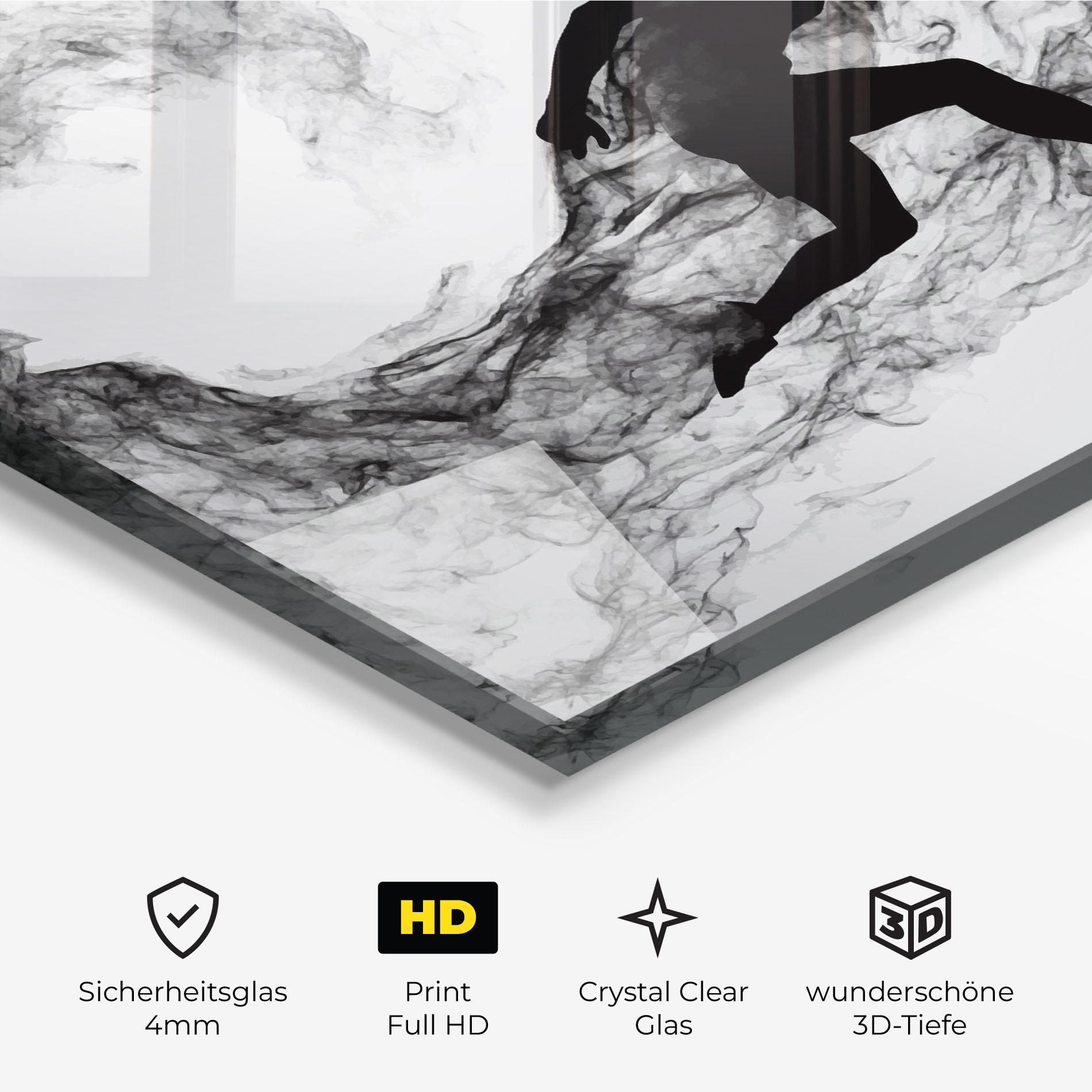 Glasbild Black Smoke Tennis mockup 3