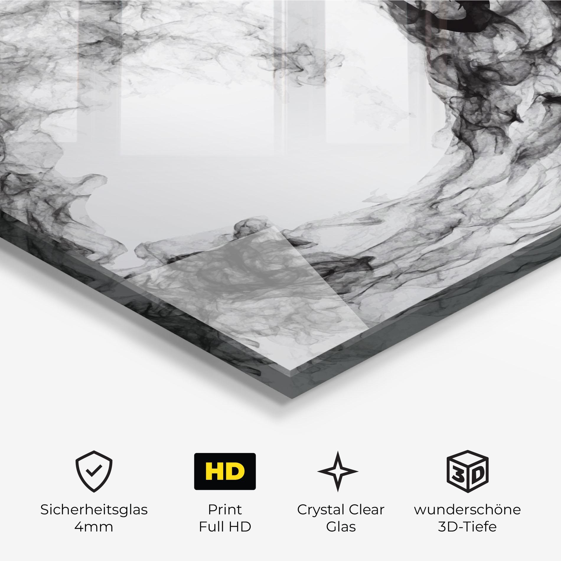 Glasbild Black Tennis Smoke mockup 3