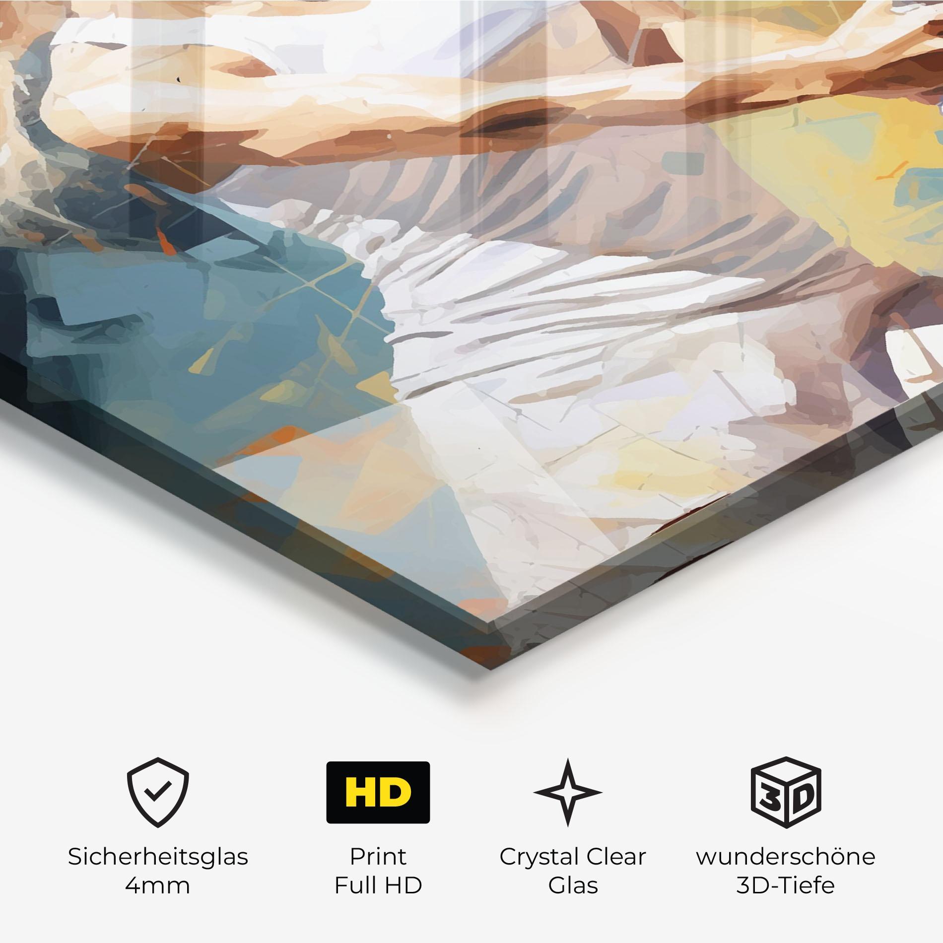 Glasbild Blonde Tennis Girl mockup 3