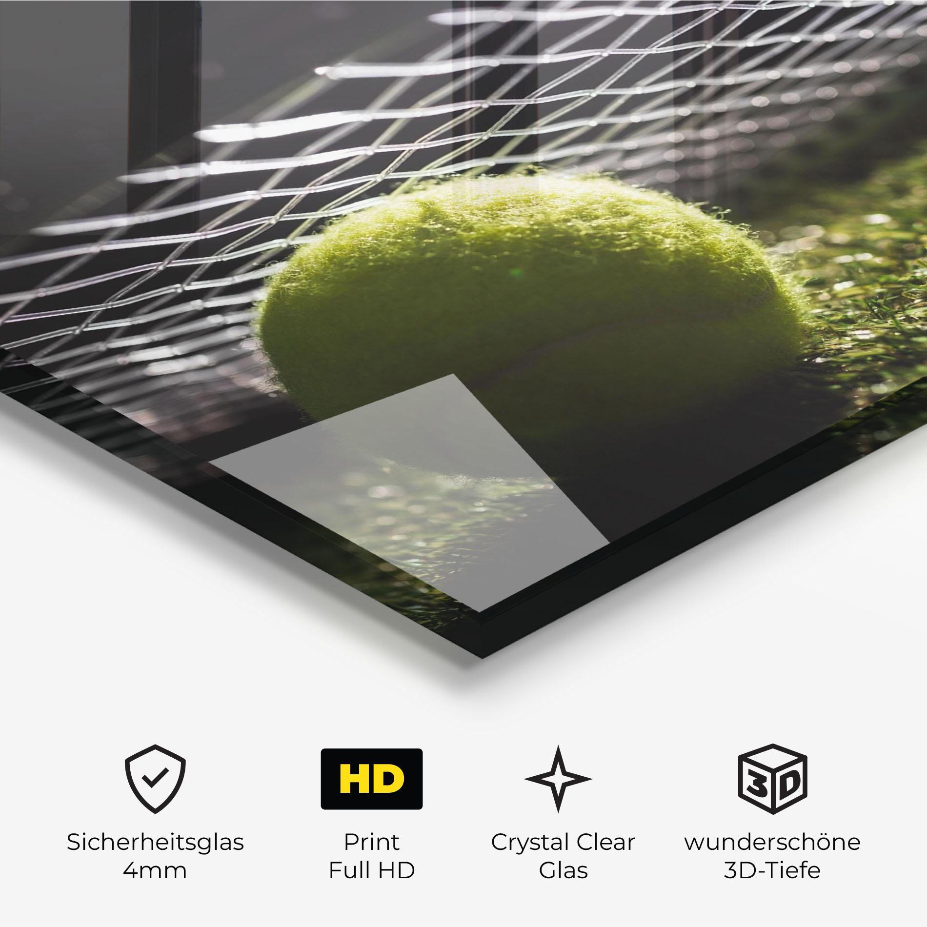 Glasbild Close Up Tennis Ball mockup 3
