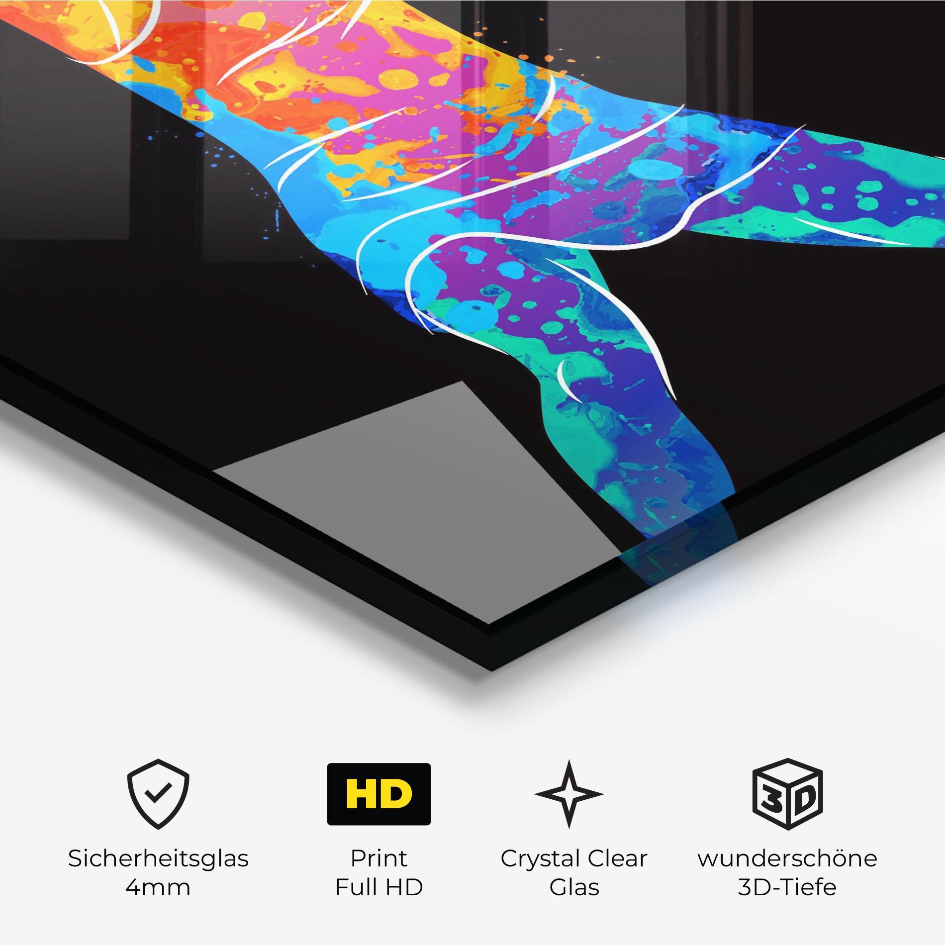 Glasbild Green Orange Tennis mockup 3