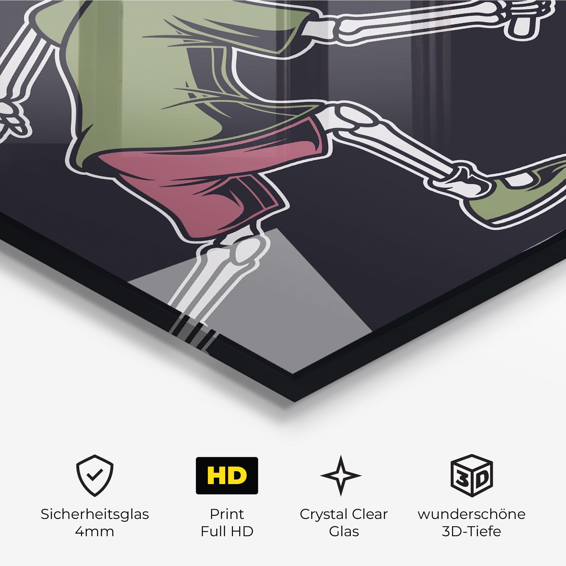 Glasbild Skull Tennis mockup 3