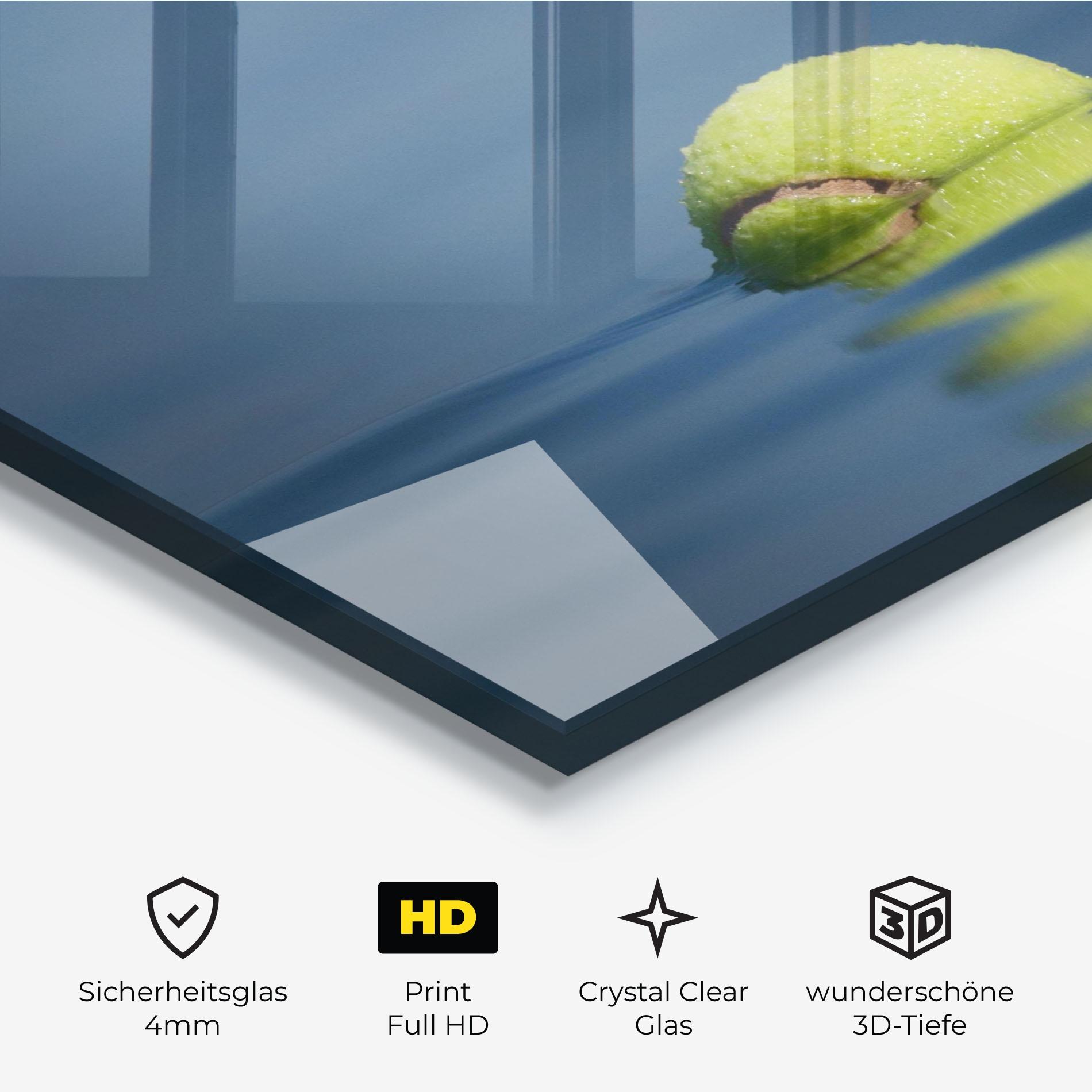 Glasbild Tennis Ball In Water mockup 3