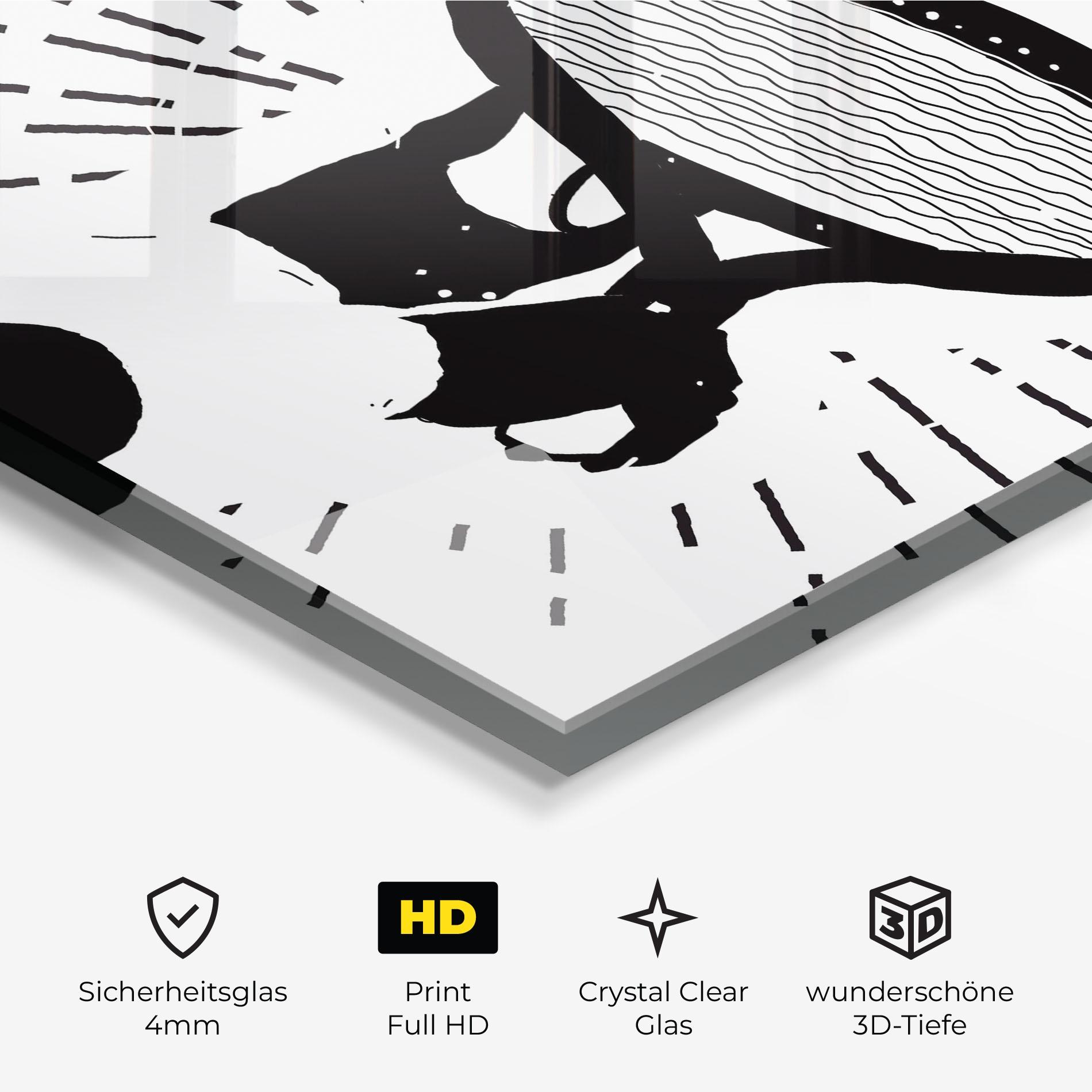 Glasbild Tennis Black Line mockup 3