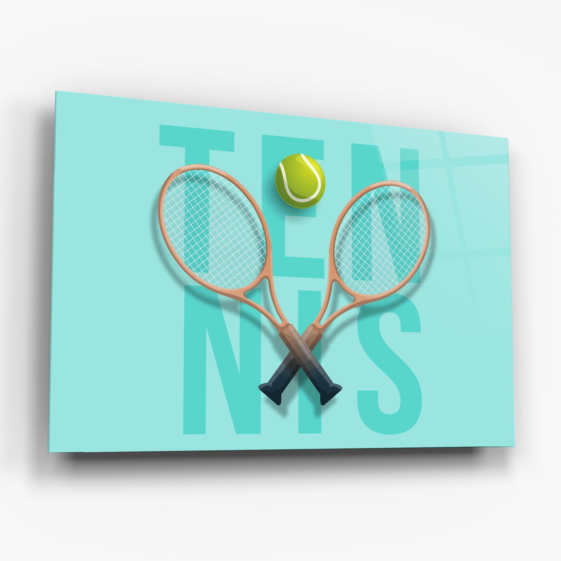 Glasbild Light Blue Tennis mockup 6