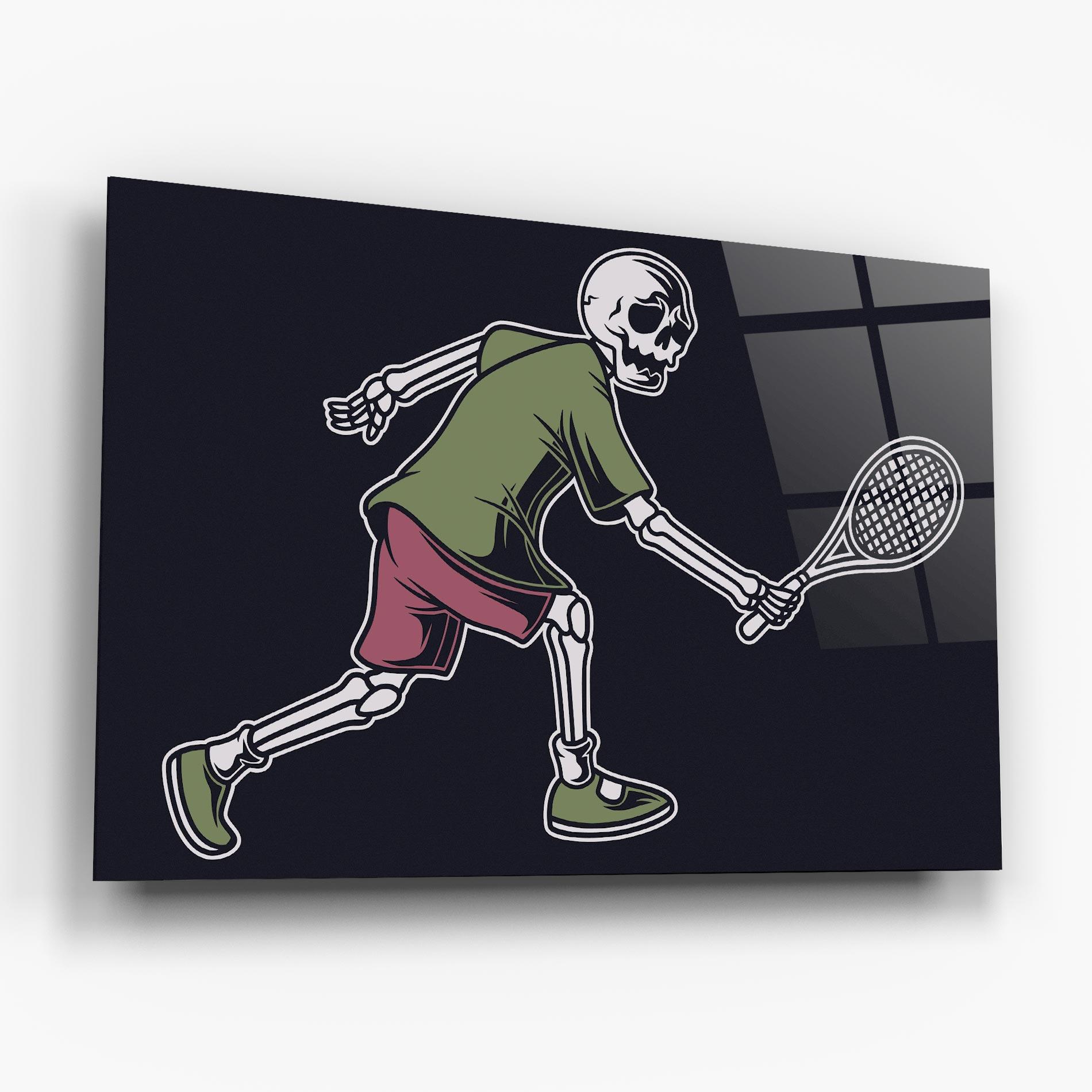 Glasbild Skull Tennis mockup 6