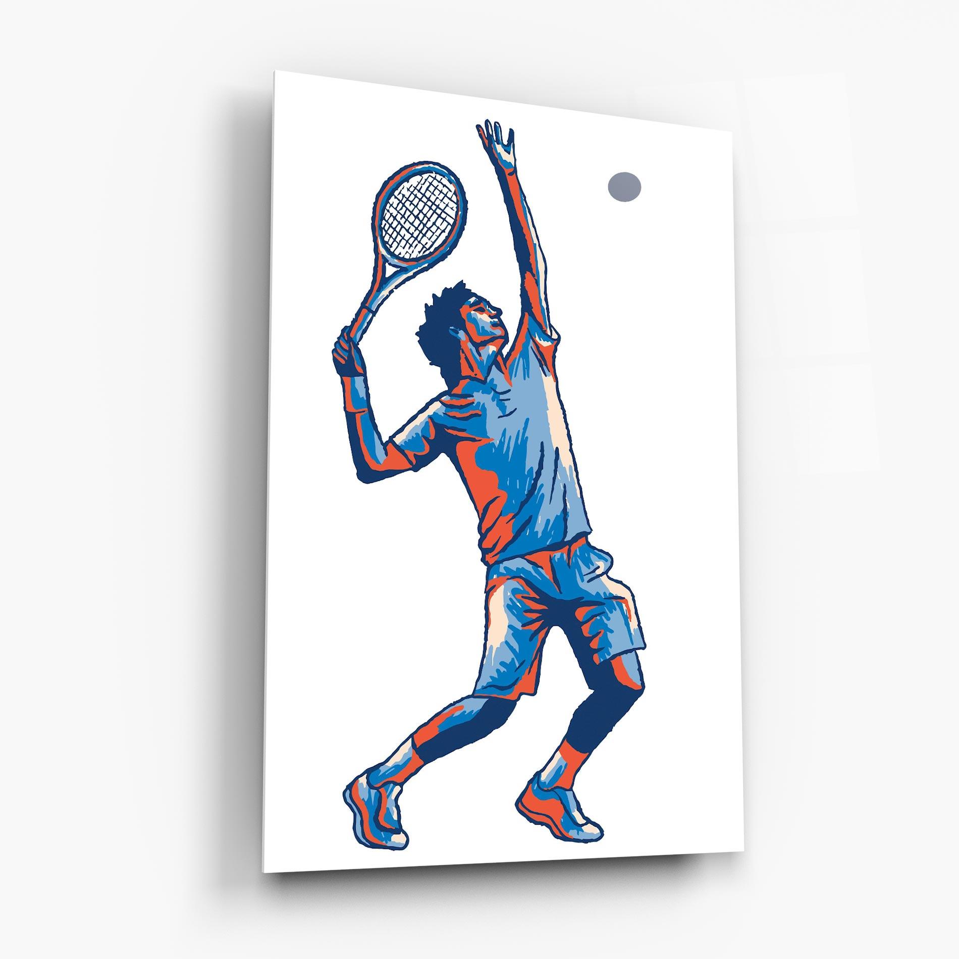 Glasbild Blue Red Tennis mockup 6