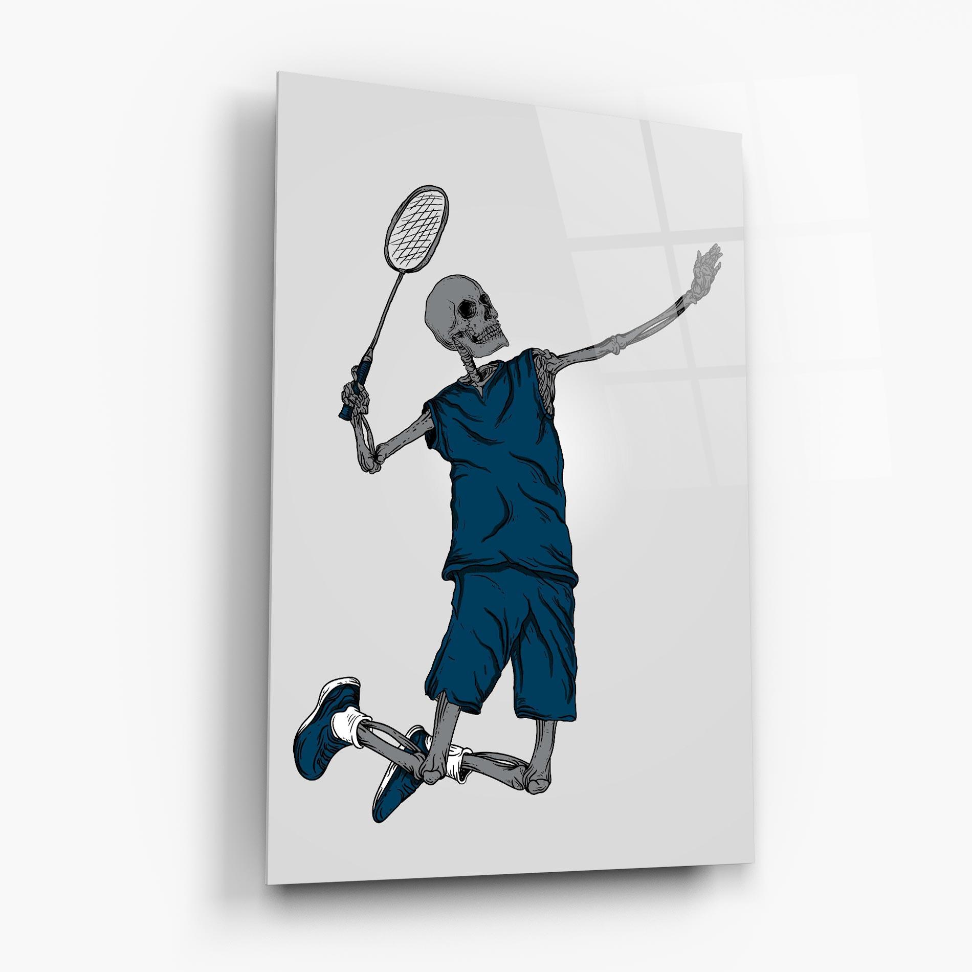 Glasbild Blue Skull Tennis mockup 6