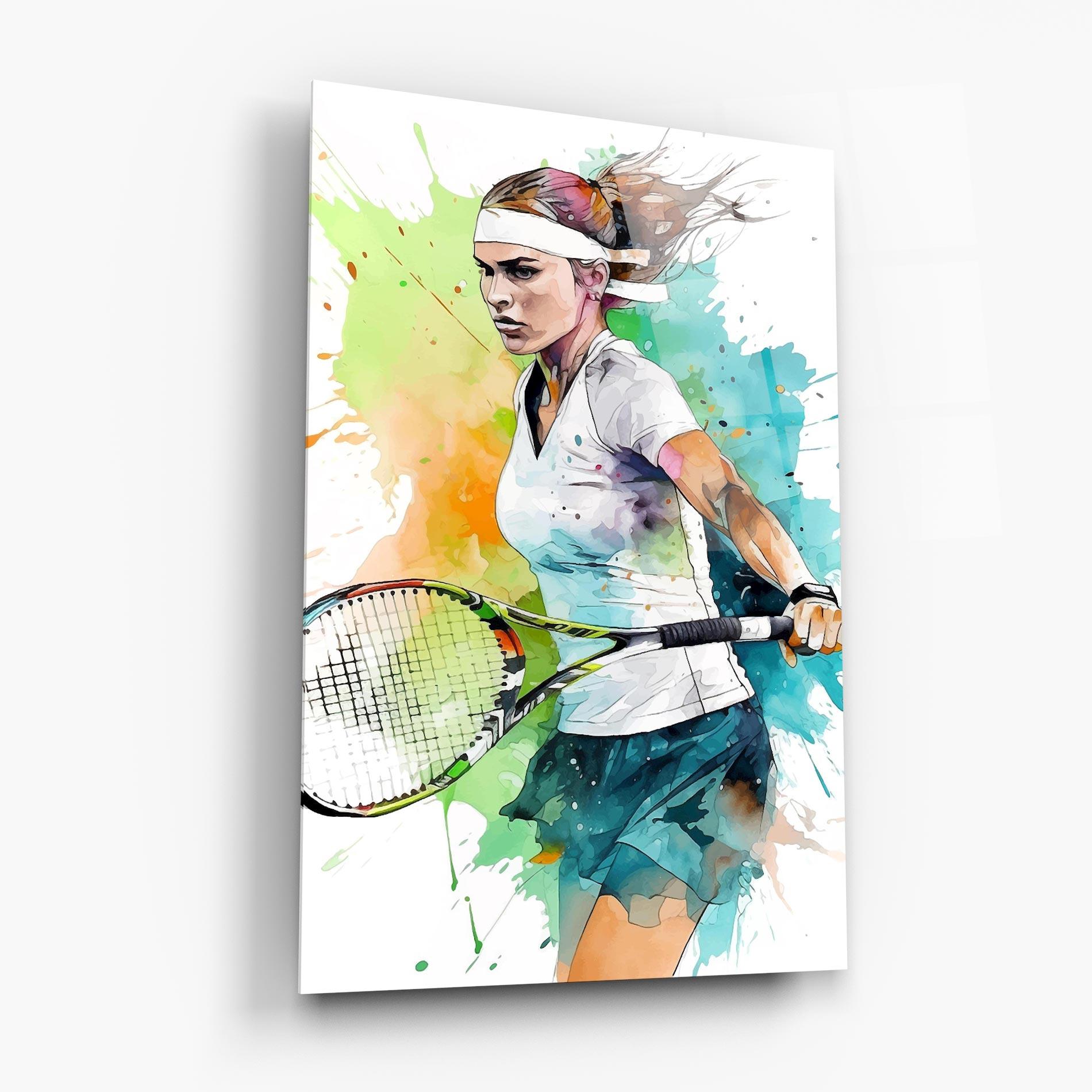 Glasbild Green Blue Tennis mockup 6