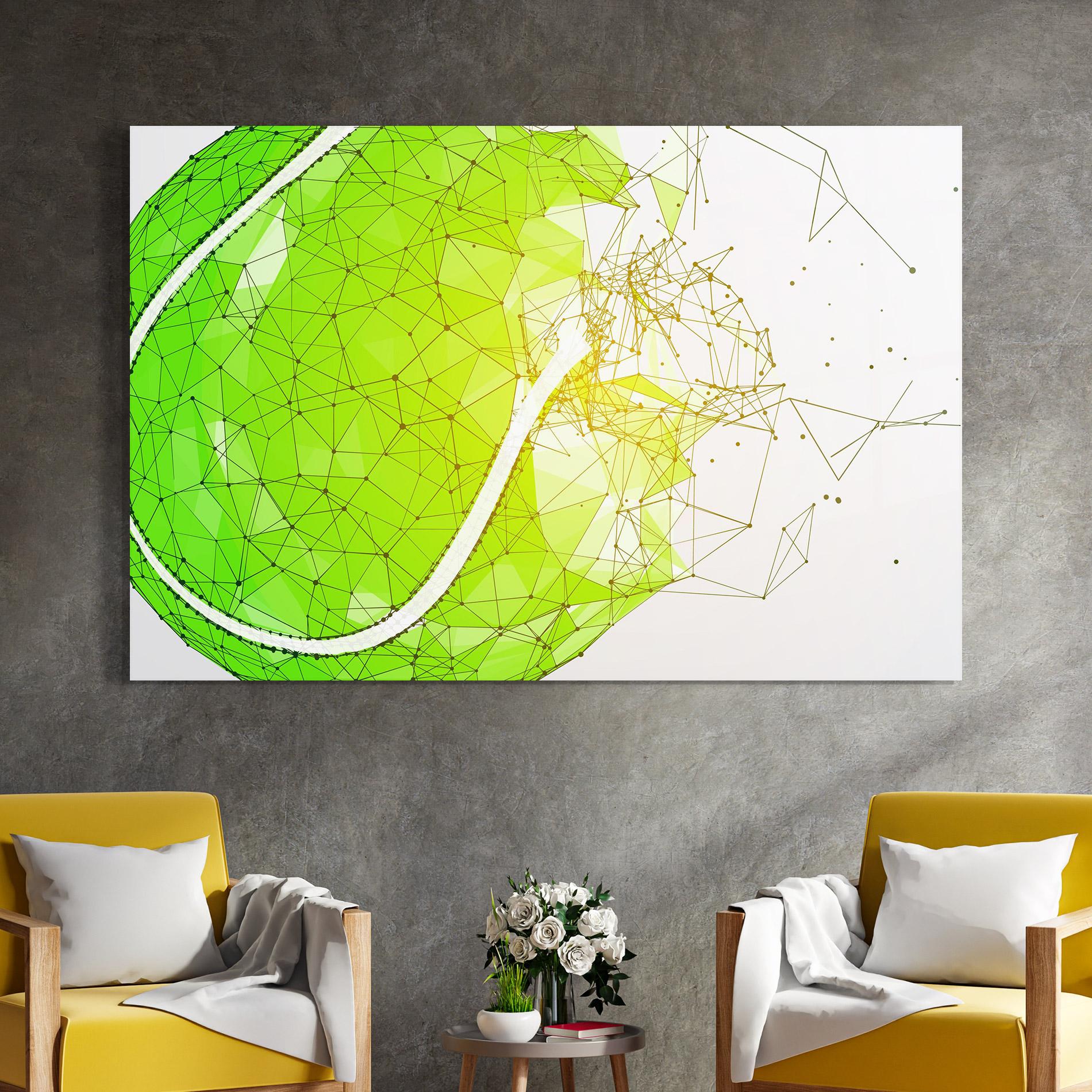 Glasbild Green Line Tennis mockup 4