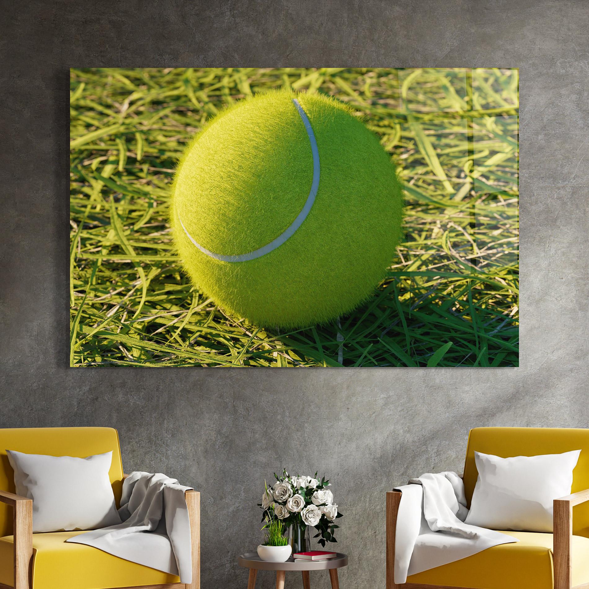 Glasbild Green Tennis Ball mockup 4