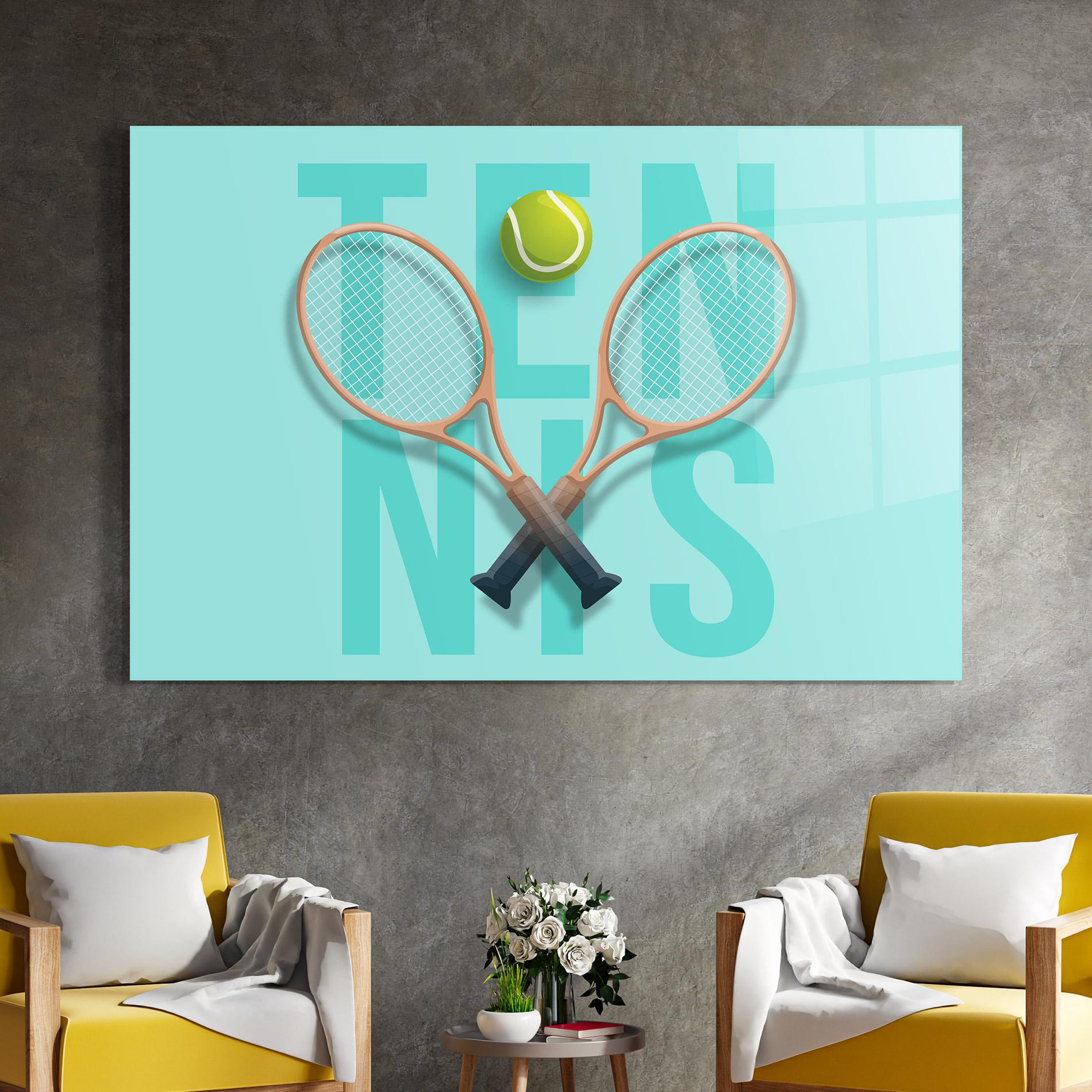 Glasbild Light Blue Tennis mockup 4