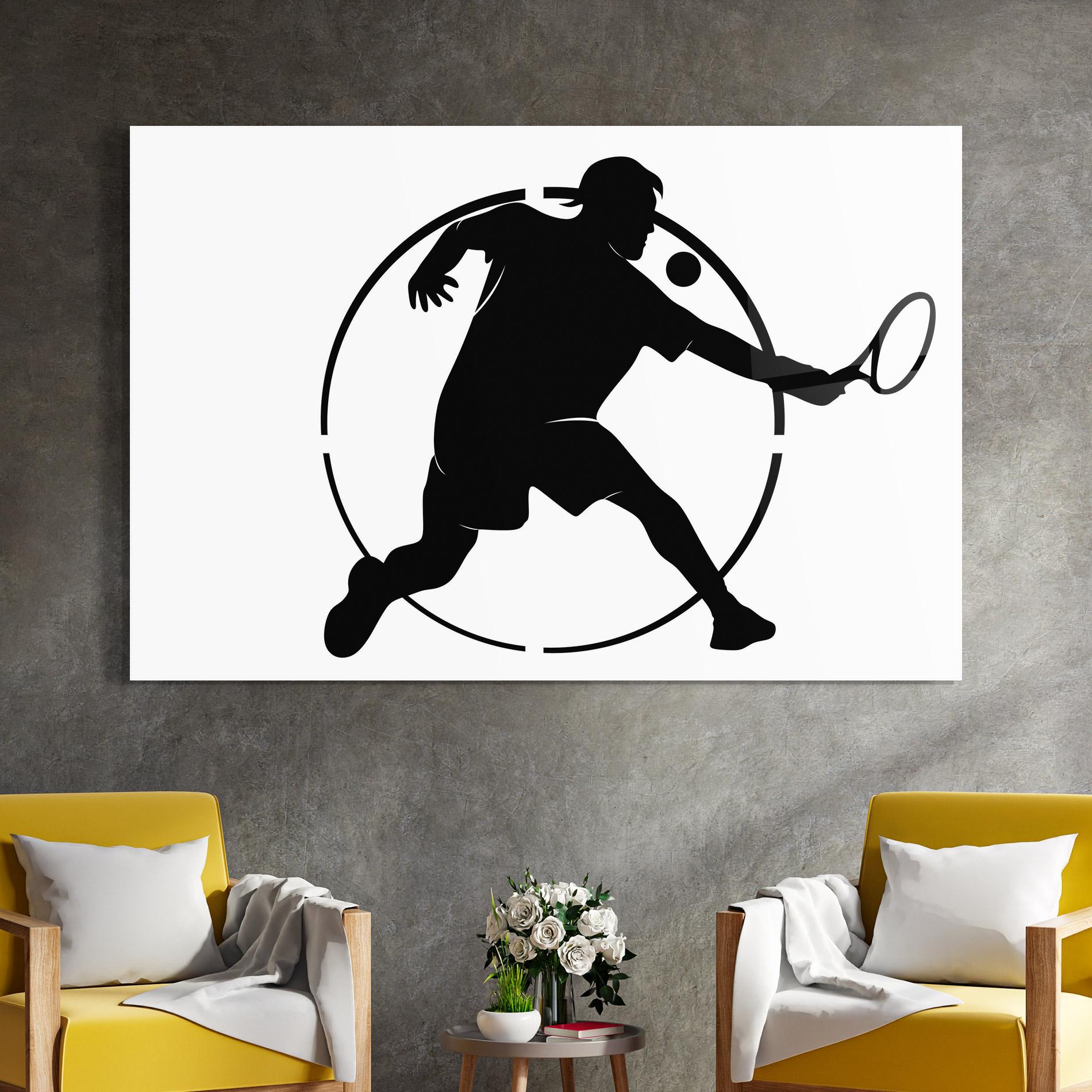Glasbild Tennis Black Circle mockup 4