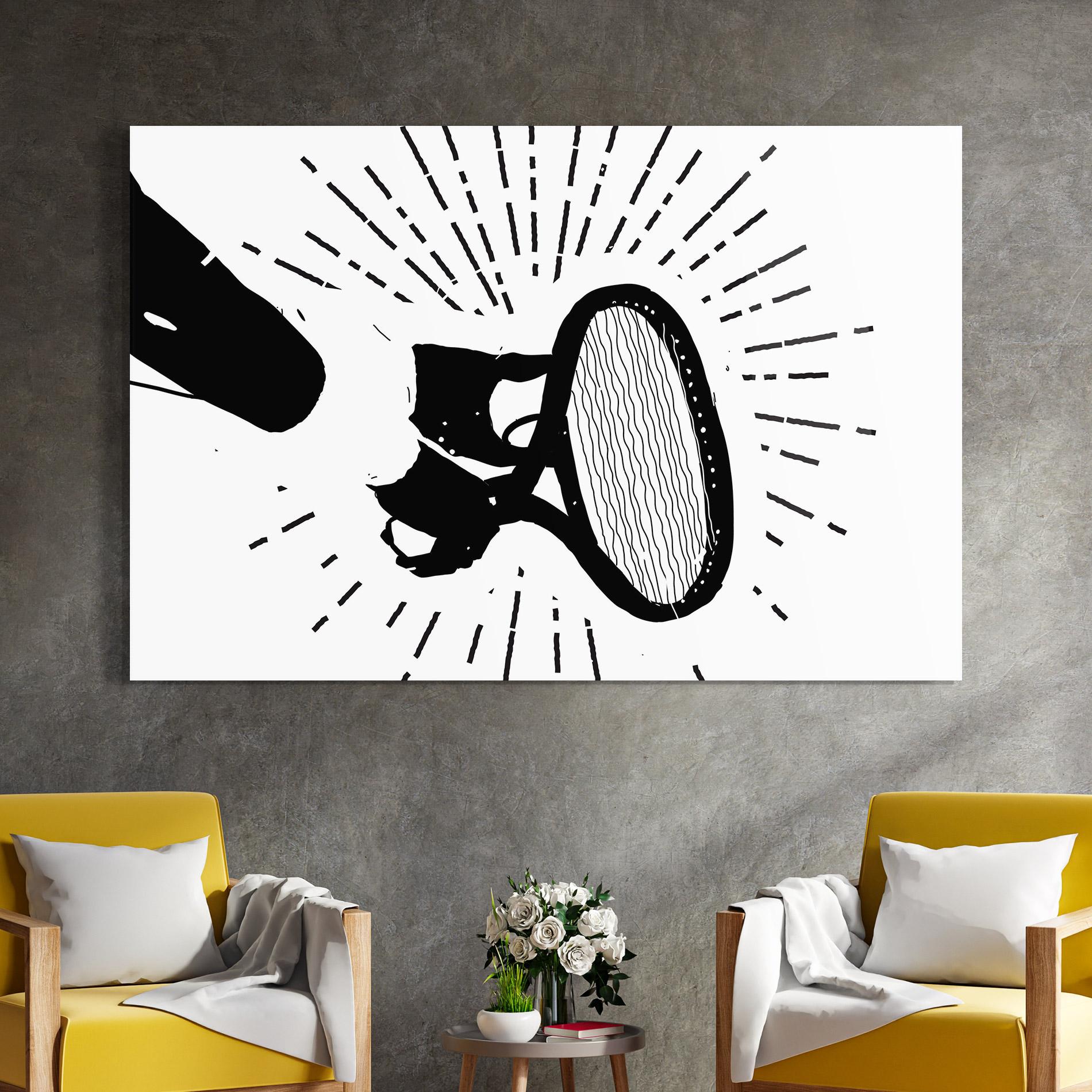 Glasbild Tennis Black Line mockup 4