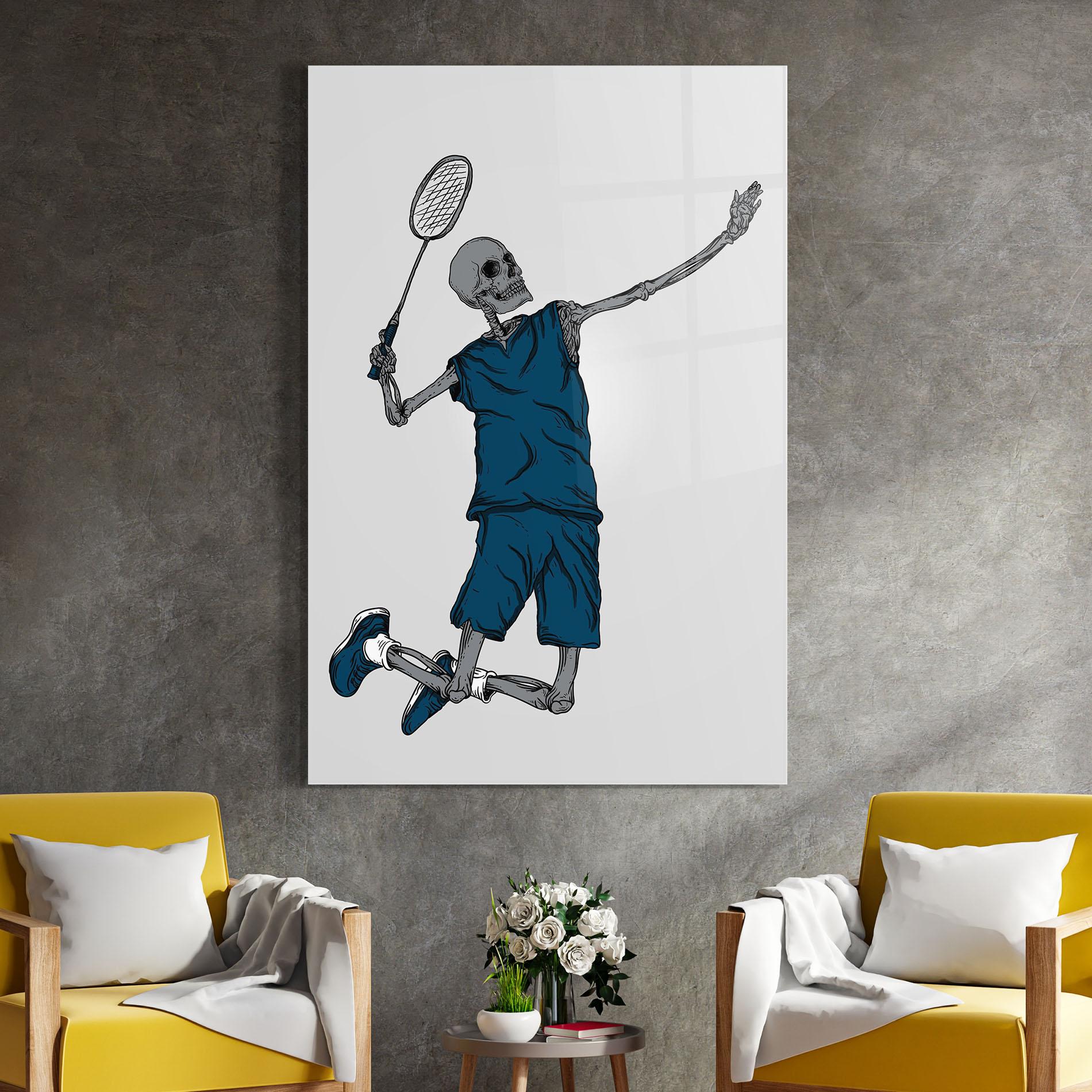 Glasbild Blue Skull Tennis mockup 4