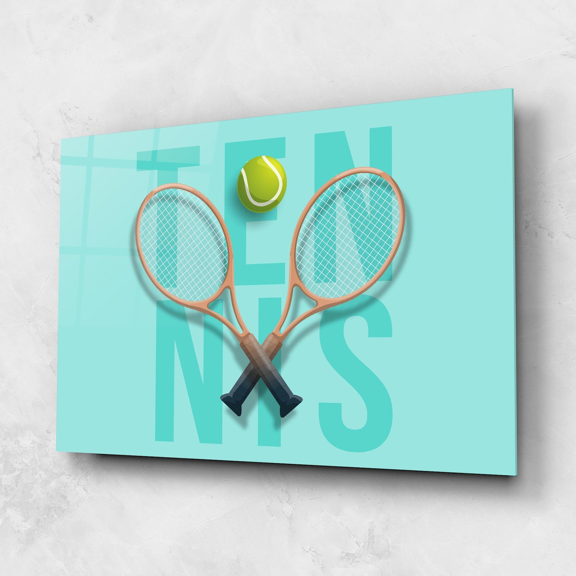 Glasbild Light Blue Tennis mockup 1