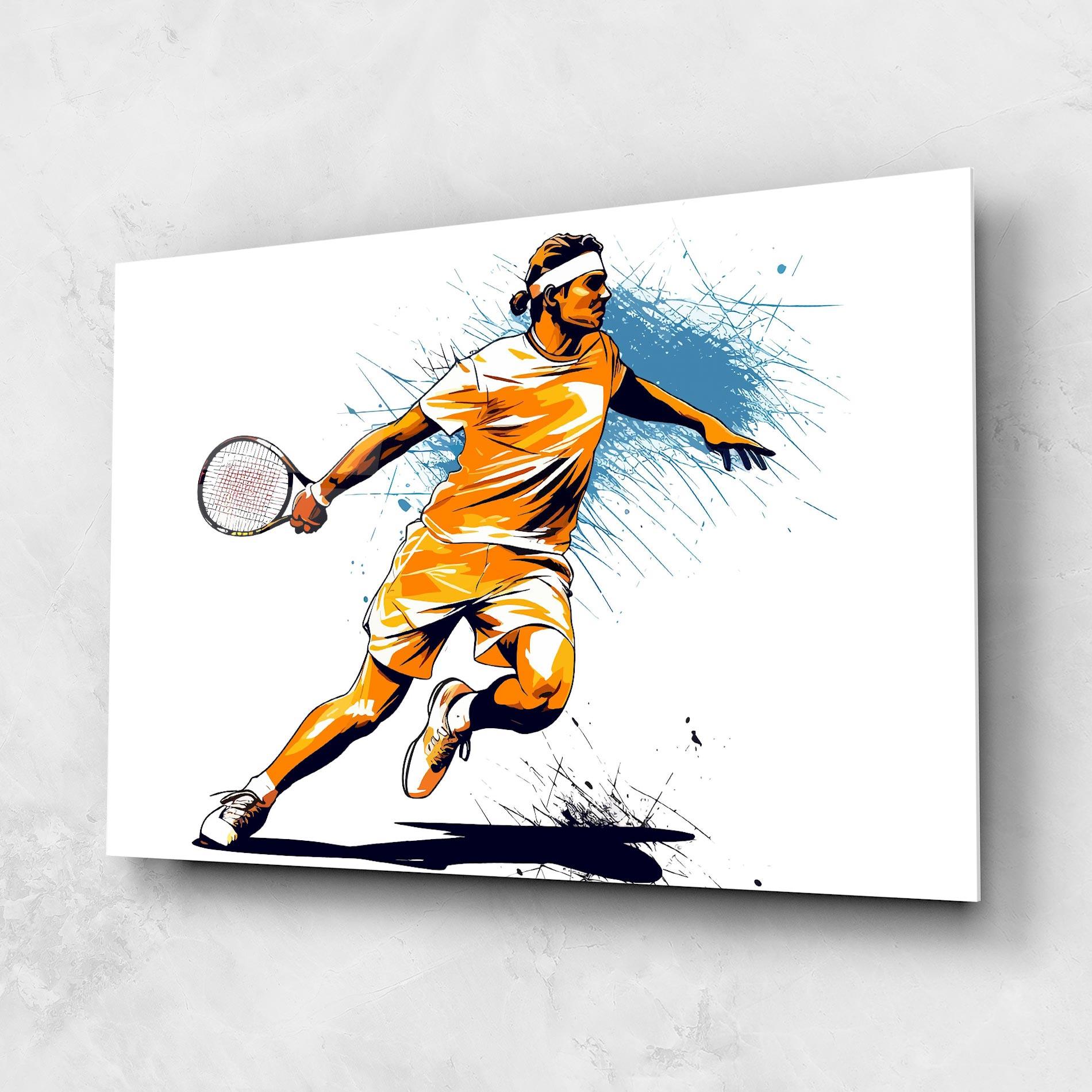 Glasbild Orange Blue Tennis mockup 1