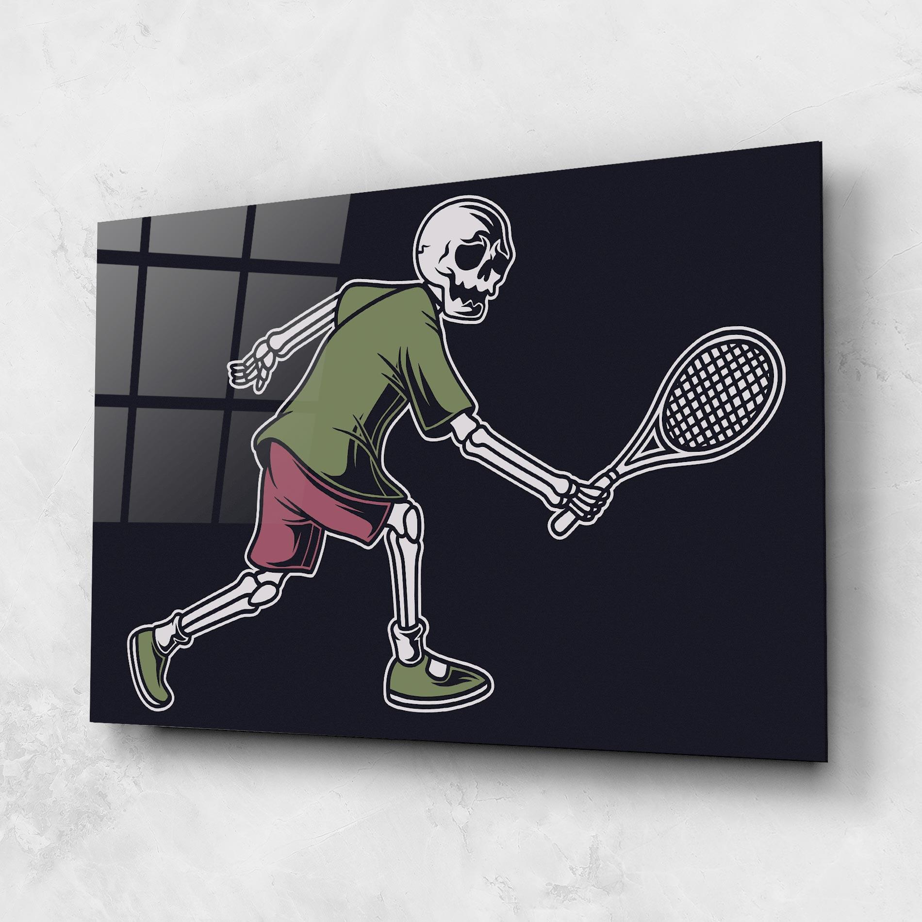 Glasbild Skull Tennis mockup 1