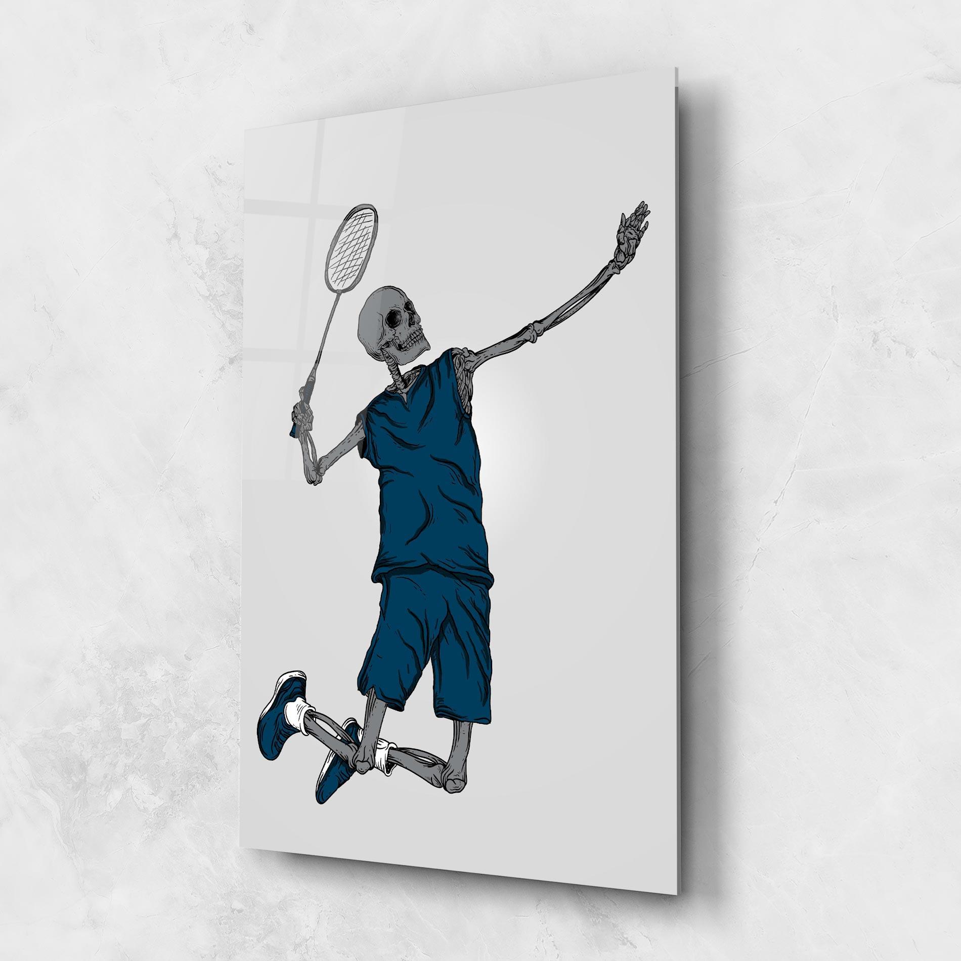 Glasbild Blue Skull Tennis mockup 1