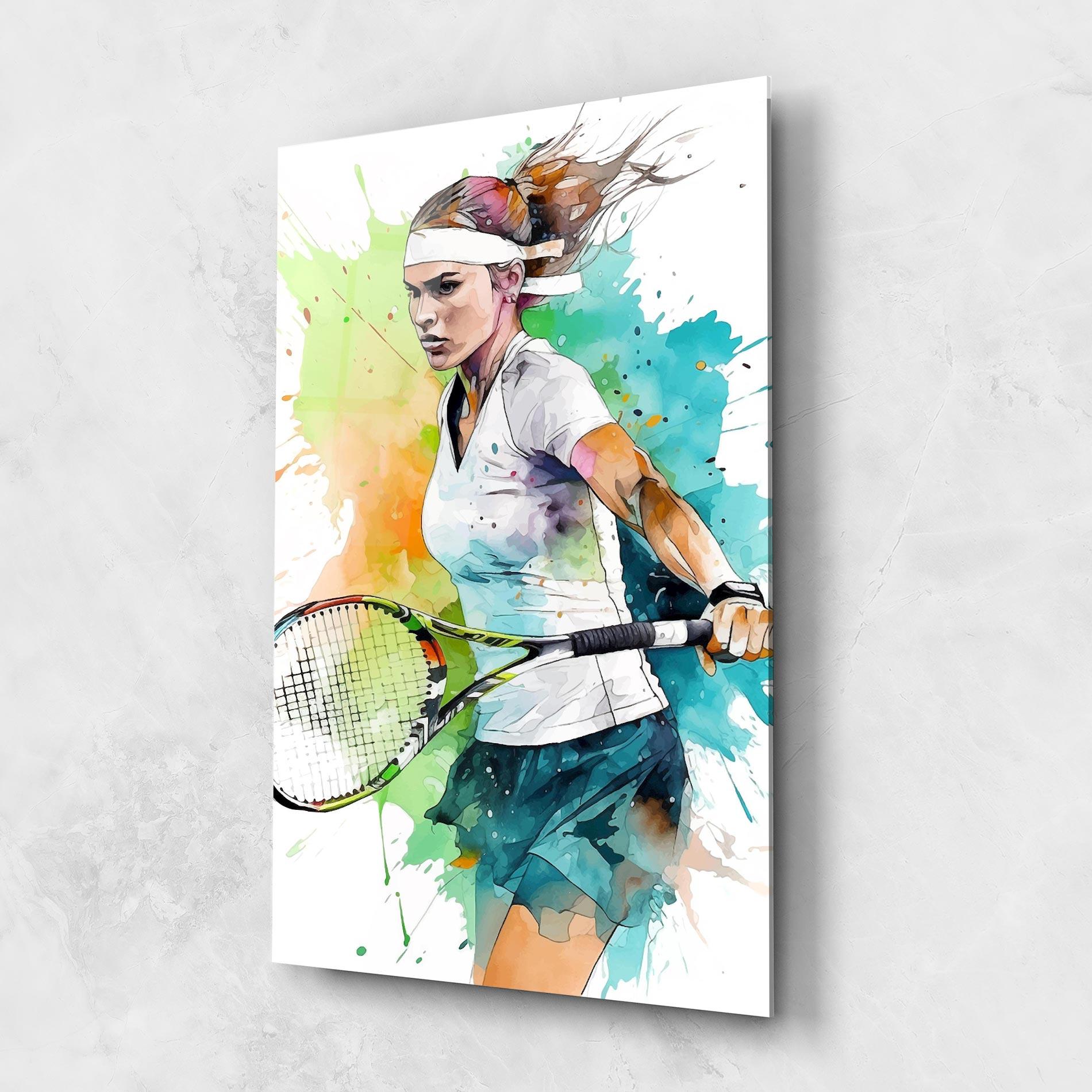 Glasbild Green Blue Tennis mockup 1