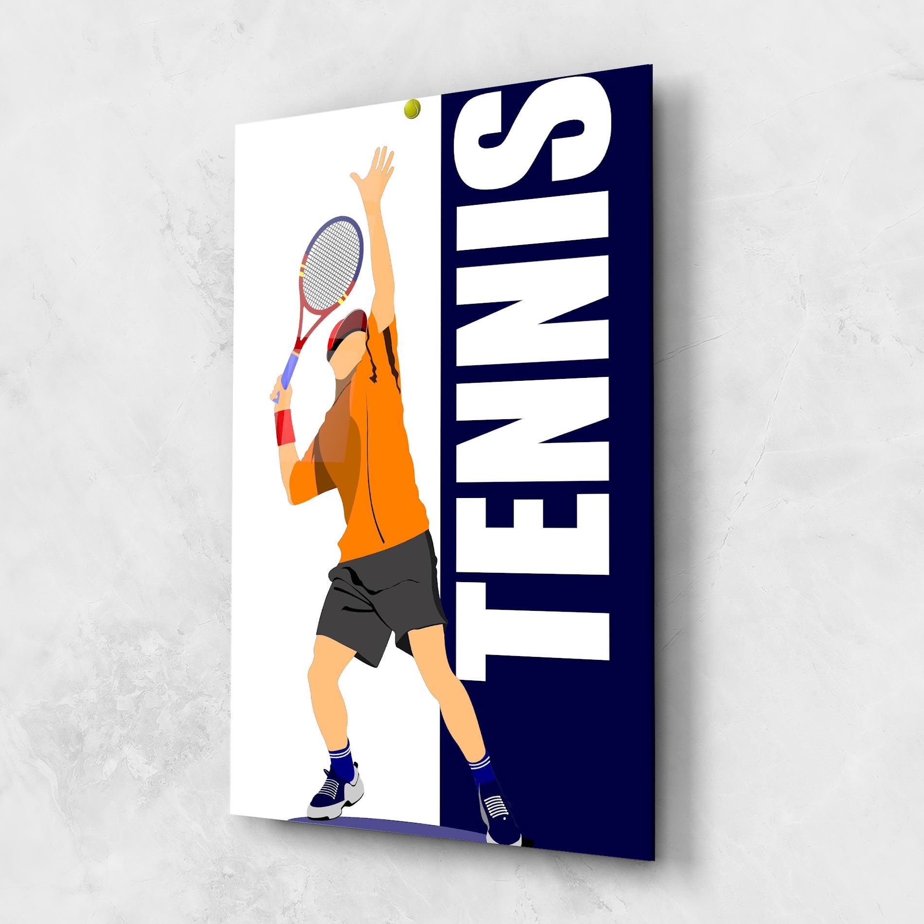 Glasbild Orange Tennis Player mockup 1