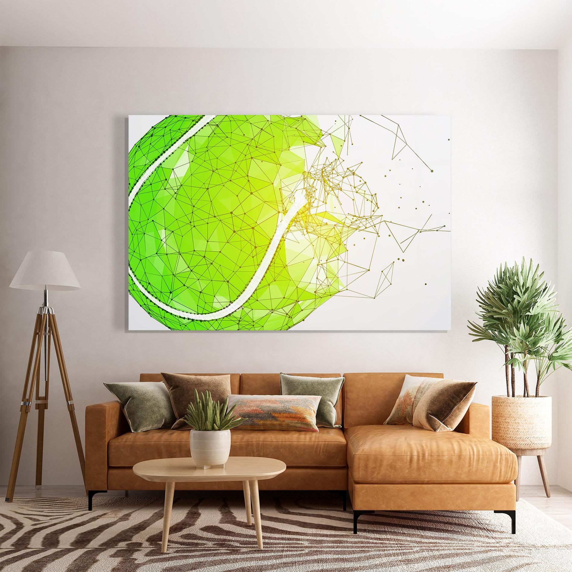 Glasbild Green Line Tennis mockup 7