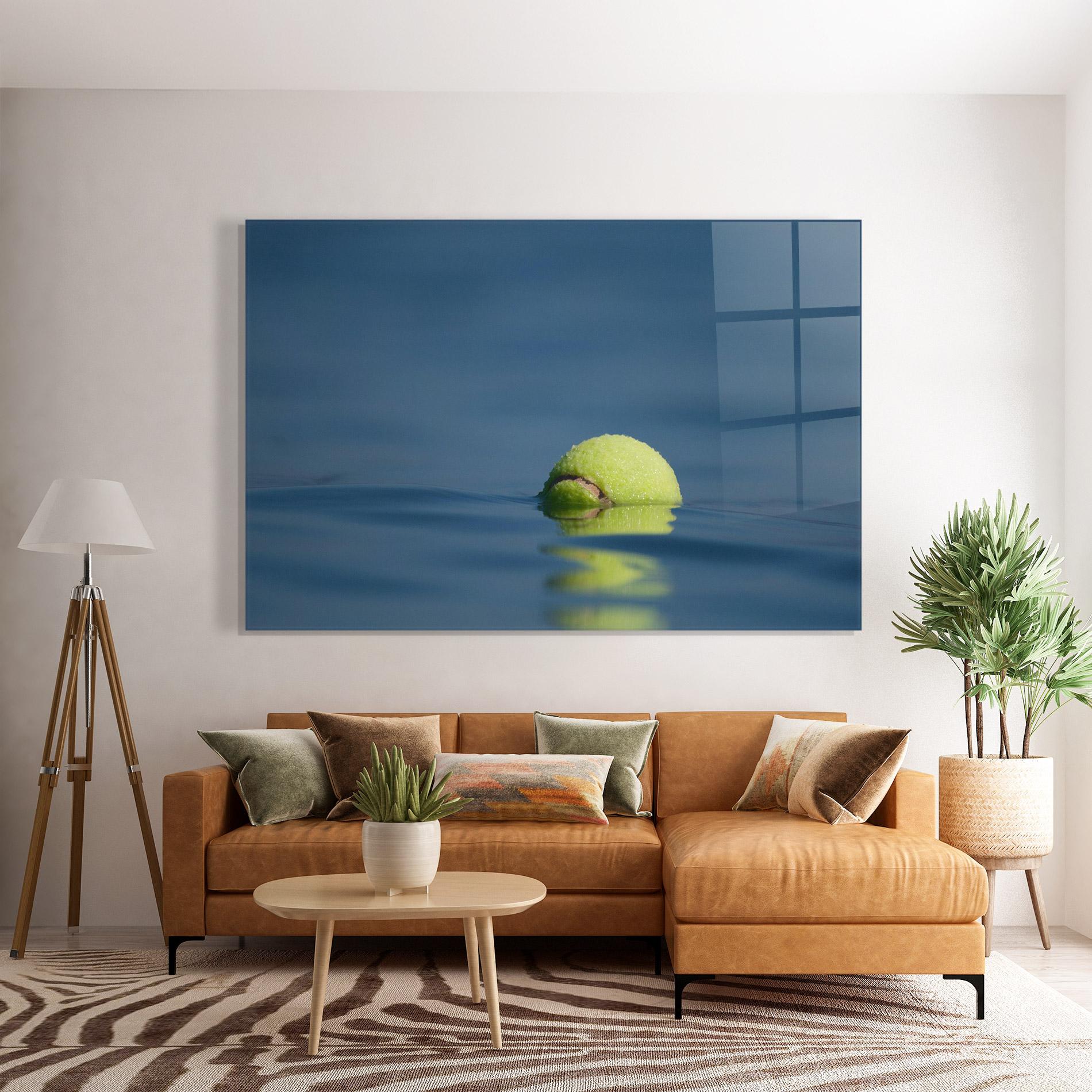 Glasbild Tennis Ball In Water mockup 7